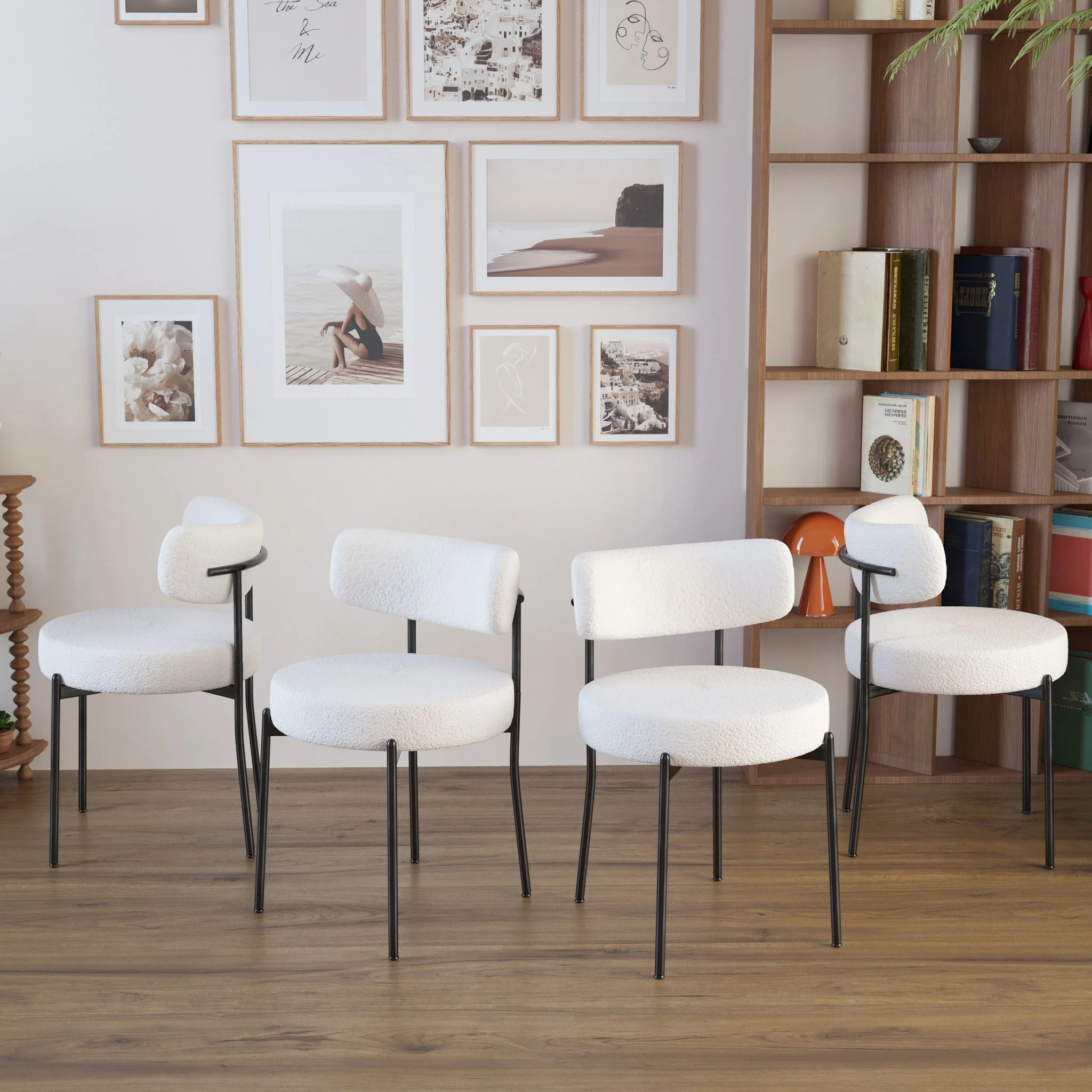 Mid-Century Modern Dining Chair With Curved Backrest - Image 2
