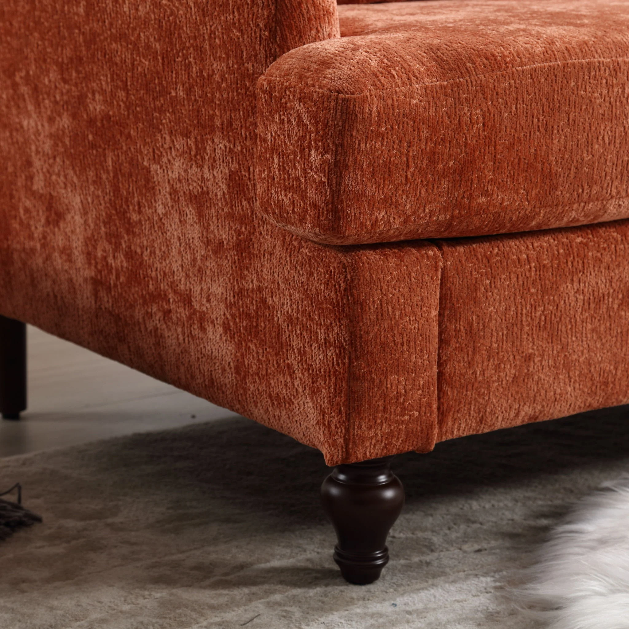 Mid Century Modern Fabric Loveseat Sofa, 2 Seat Upholstered Couch - Image 54