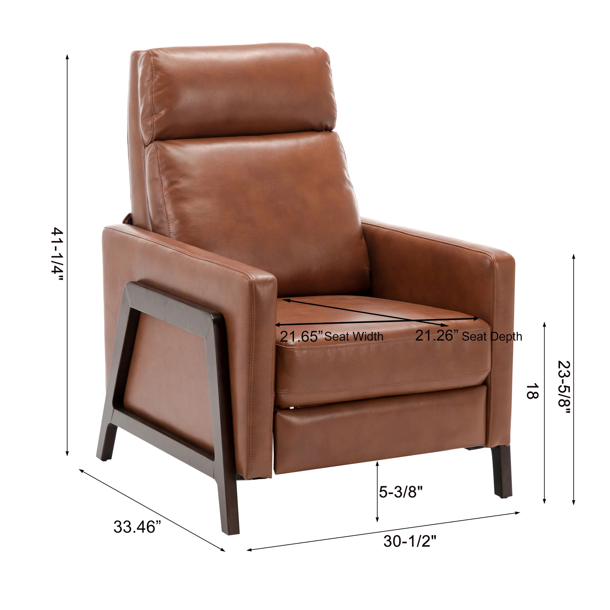 Madeline - Push Back Recliner - Caramel - Image 3