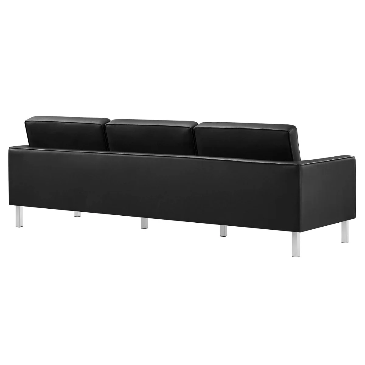 Mid-Century Modern Tufted Vegan Leather Sofa - Image 10