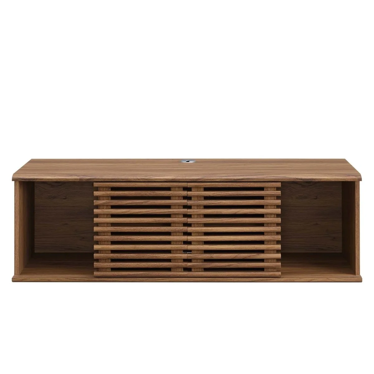 Mid Century Modern Wall Mount TV Stand with Sliding Doors and Storage 46 Inch - Image 5