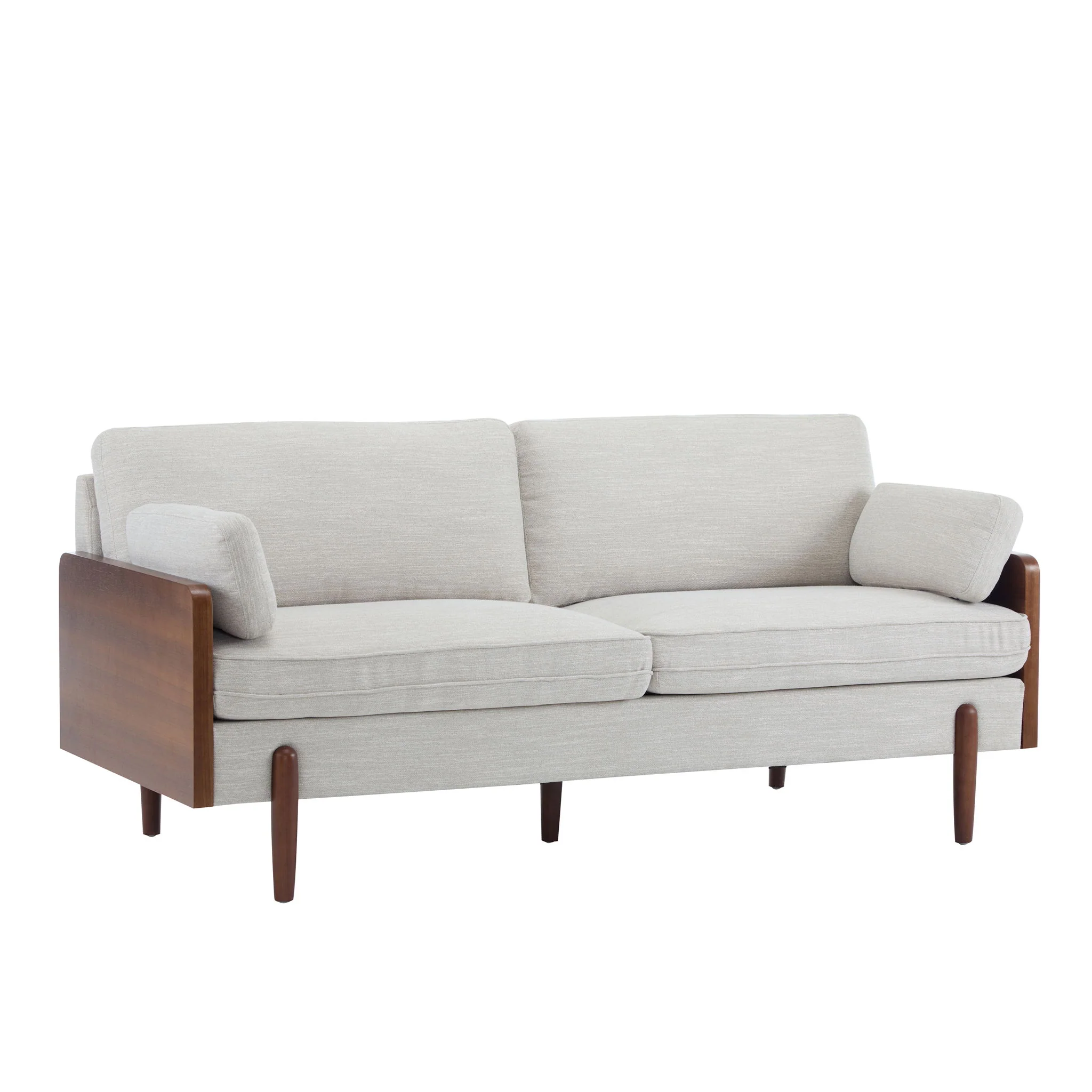 Mid Century Moderne Sofa With Wood Sides - Image 2