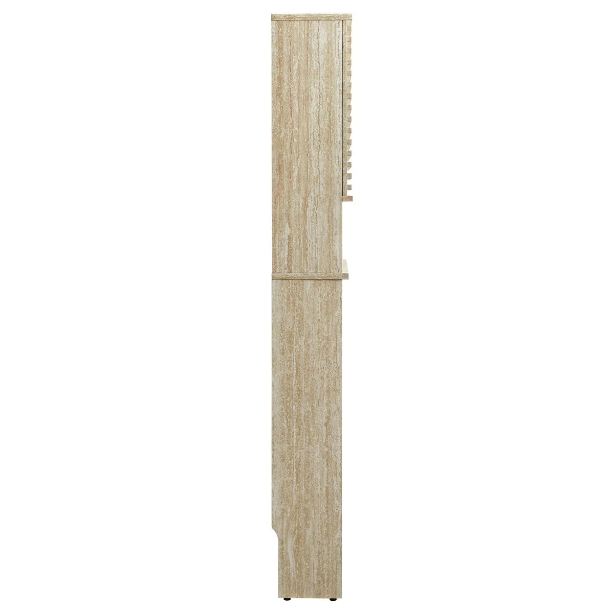 65" Faux Travertine Mid-Century Over-the-Toilet Bathroom Storage Cabinet - Image 5