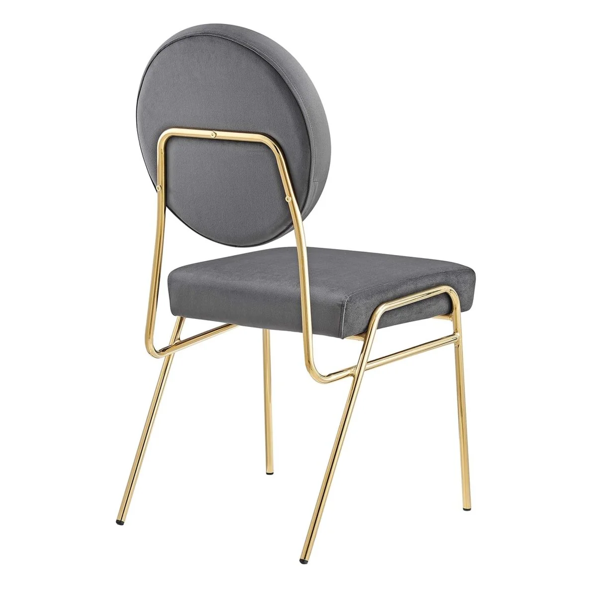 Mid-Century Performance Velvet Dining Side Chair Set of 2 – Gold Frame - Image 3
