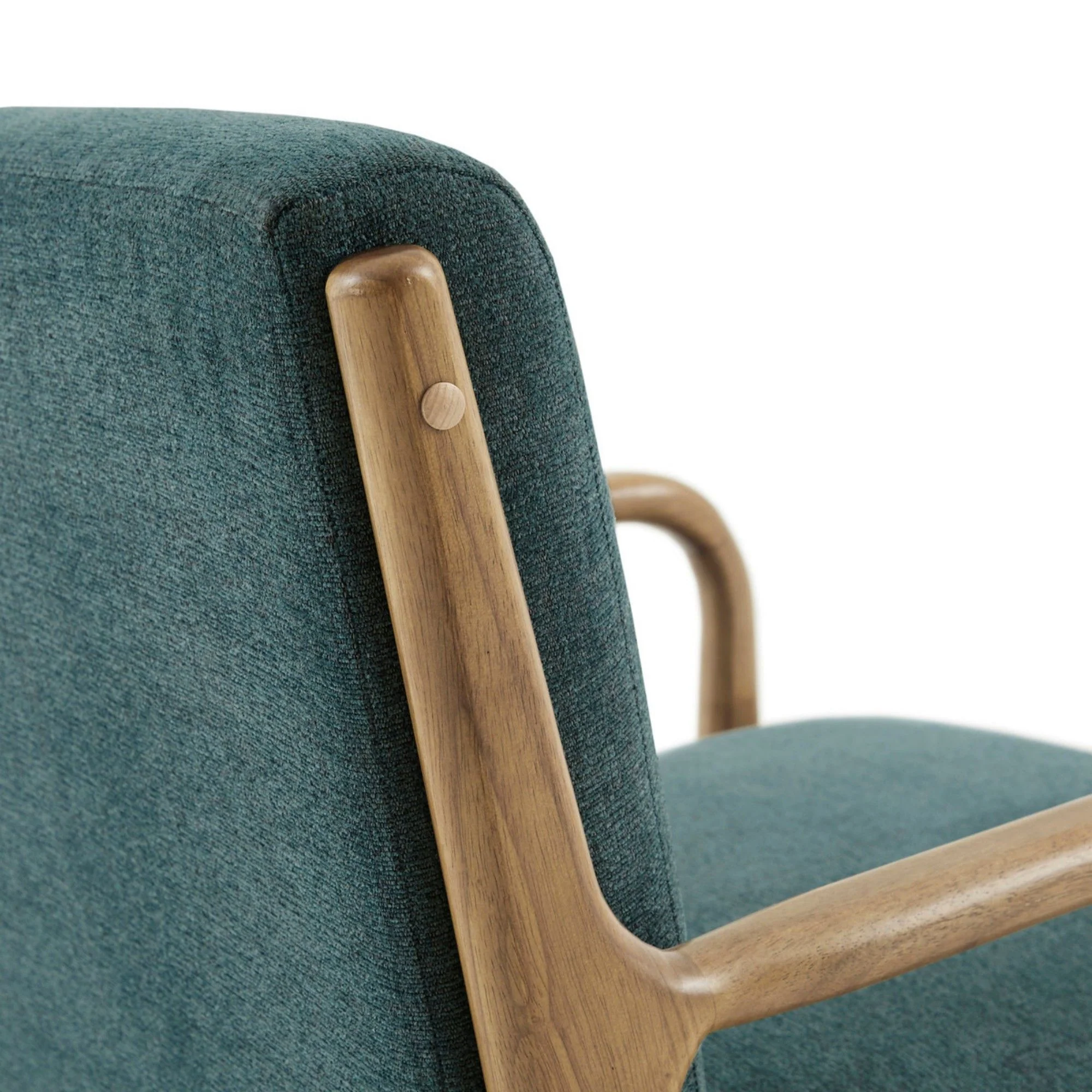 Mid-Century Style Lounge Chair With Upholstered Seat - Image 40