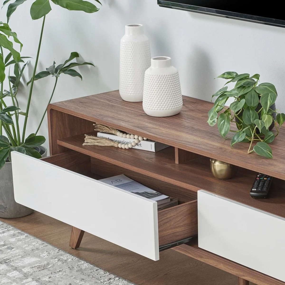 Mid Century TV Stand with Drawers 60 Inch - Image 8