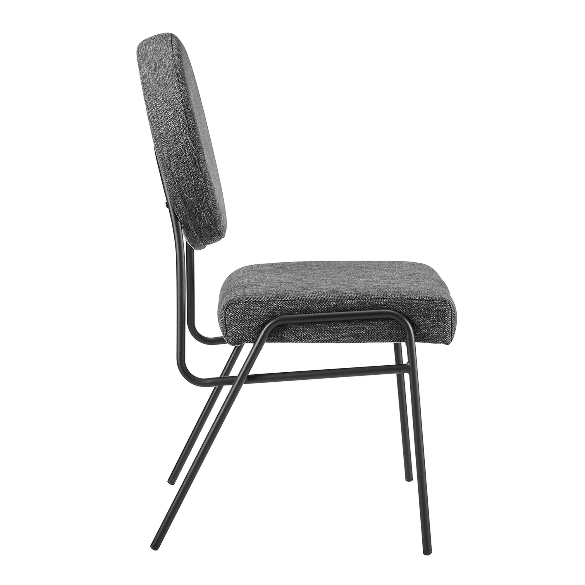 Mid-Century Upholstered Fabric Dining Side Chair - Image 3