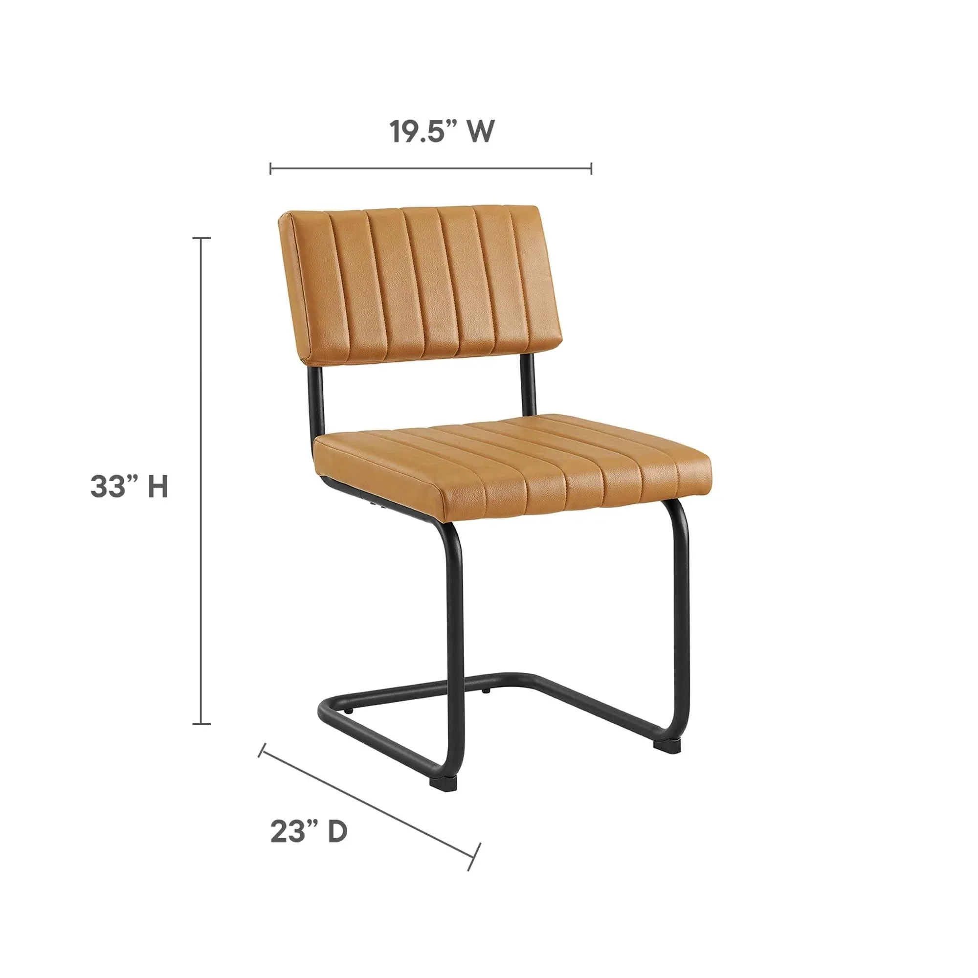 Mid-Century Vegan Leather Dining Side Chairs Set of 2 - Image 8