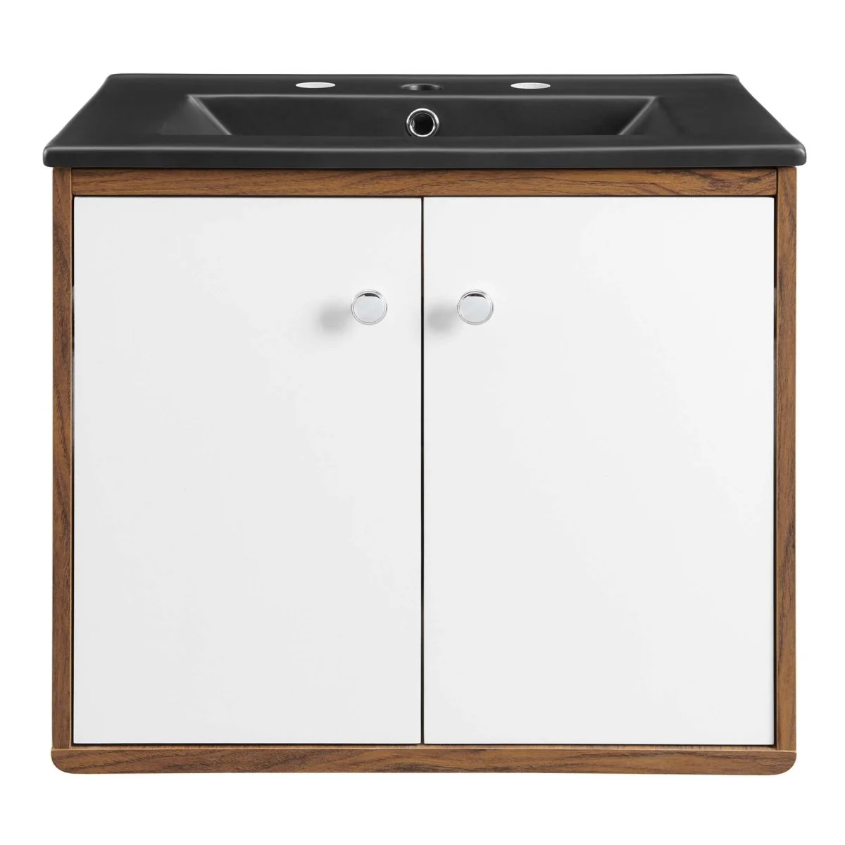 Mid-Century Wall-Mount Bathroom Vanity with Modern Integrated Sink Design & Storage - Image 84