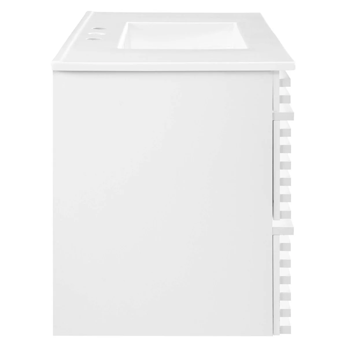 Mid-Century Wall-Mount Bathroom Vanity with Sink, Floating Modern Design - Image 116