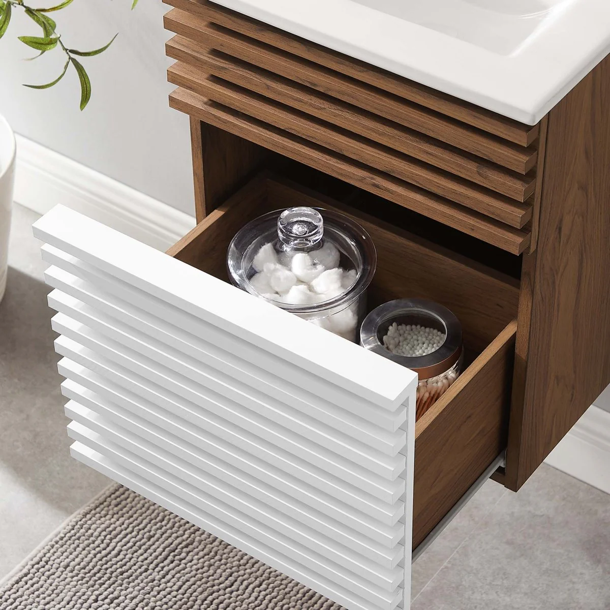 Mid-Century Wall-Mount Bathroom Vanity with Sink, Floating Modern Design - Image 36