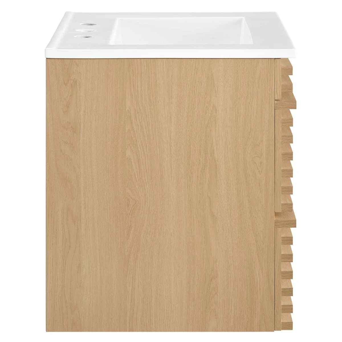 Mid-Century Wall-Mount Bathroom Vanity with Sink, Floating Modern Design - Image 59