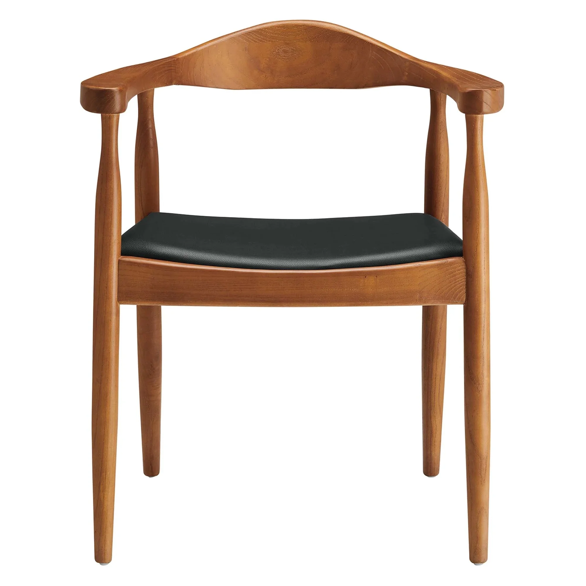 Mid-Century Wood Dining Armchair with Curved Frame
