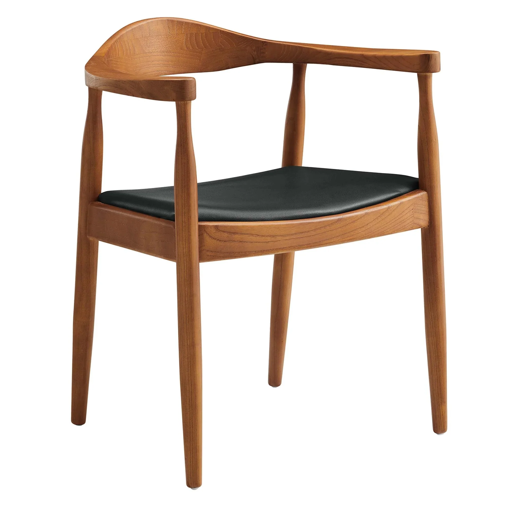 Mid-Century Wood Dining Armchair with Curved Frame - Image 2