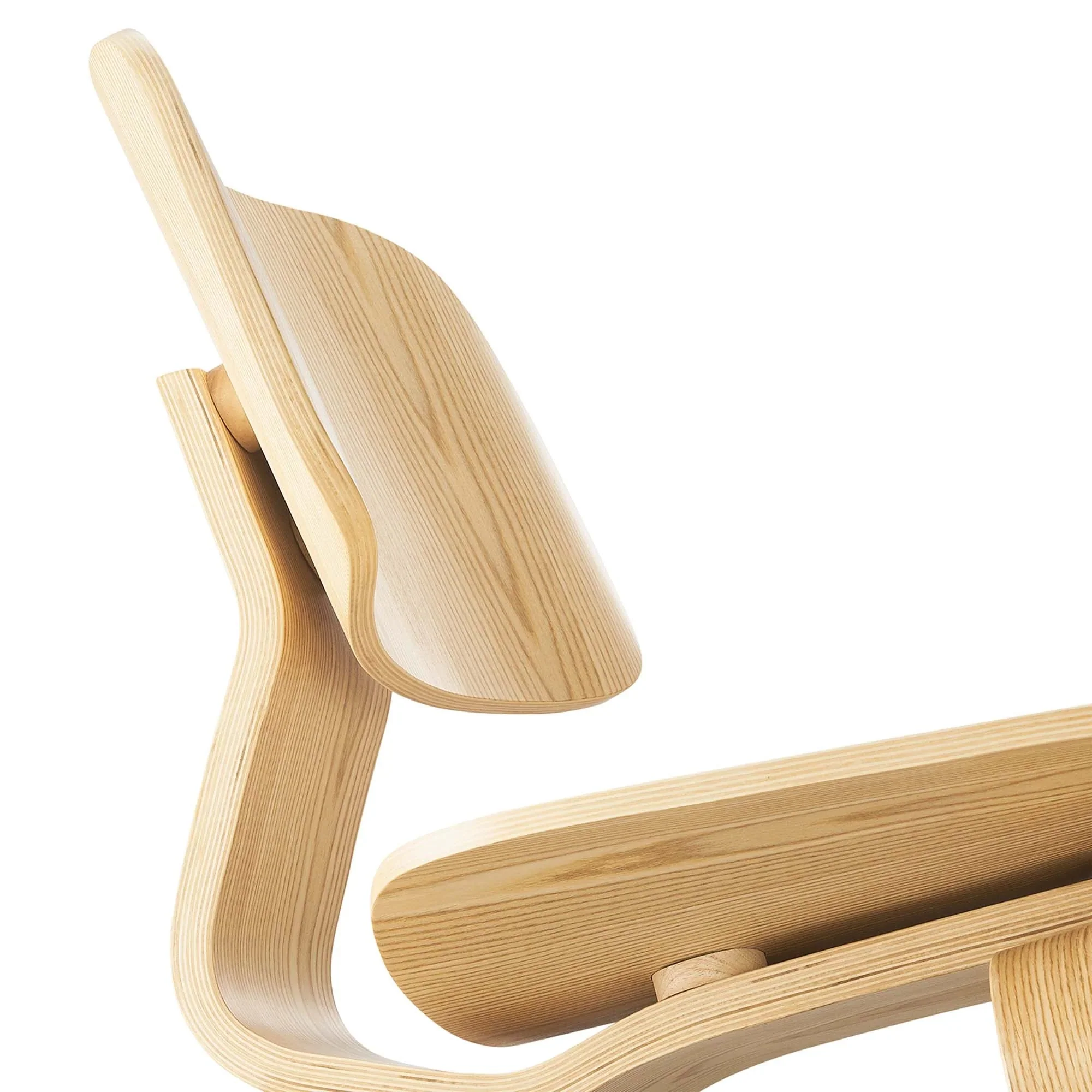 Mid-Century Wood Dining Chair with Curved Plywood Design - Image 5