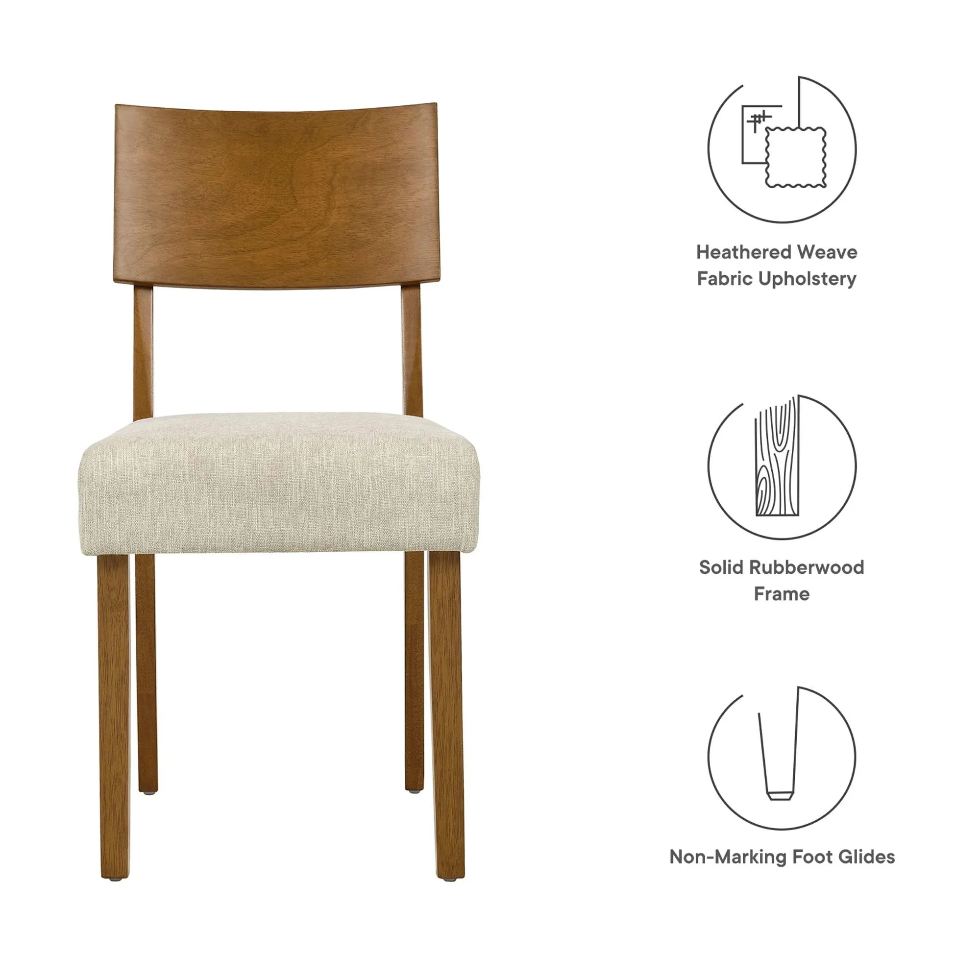 Mid-Century Wood Dining Side Chairs Set of 2 - Image 8