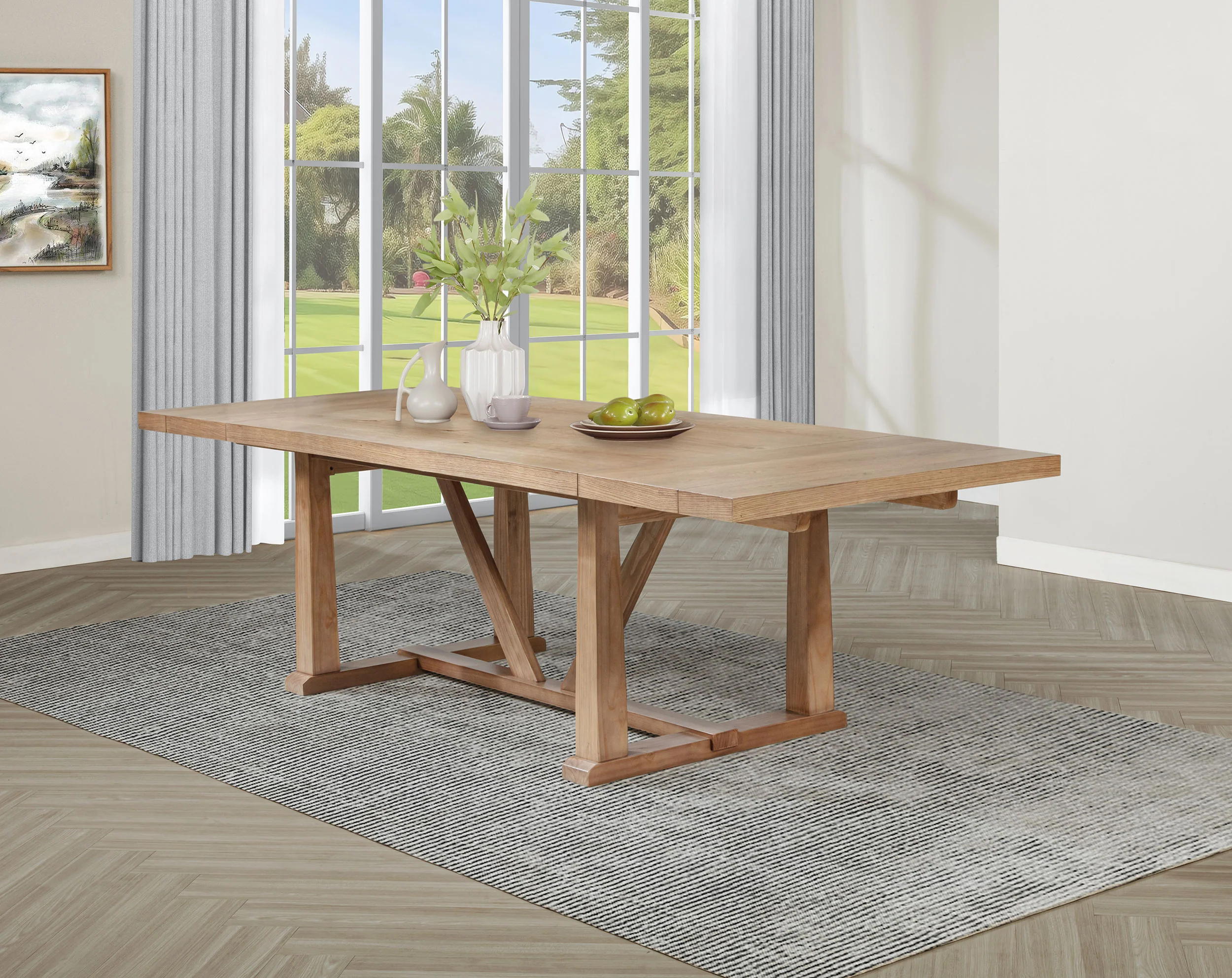 Middleton 106-inch Extension Dining Table Natural Brown - Image 4