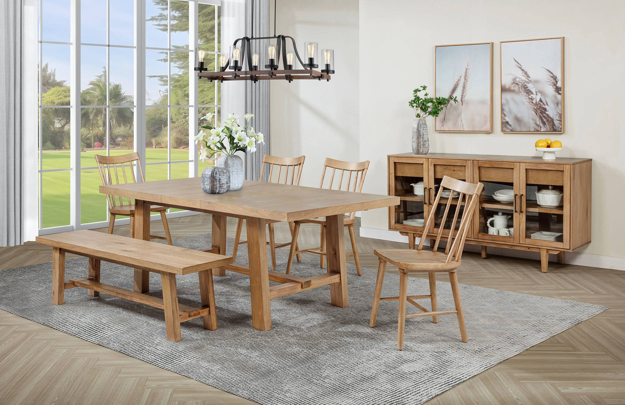 Middleton 60-inch Wood Backless Dining Bench Natural Brown - Image 8