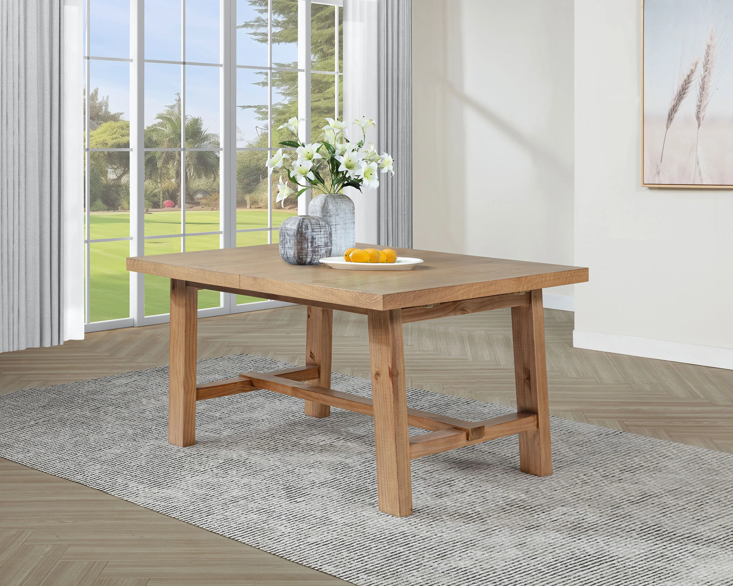 Middleton 76-inch Extension Dining Table Natural Brown - Image 5