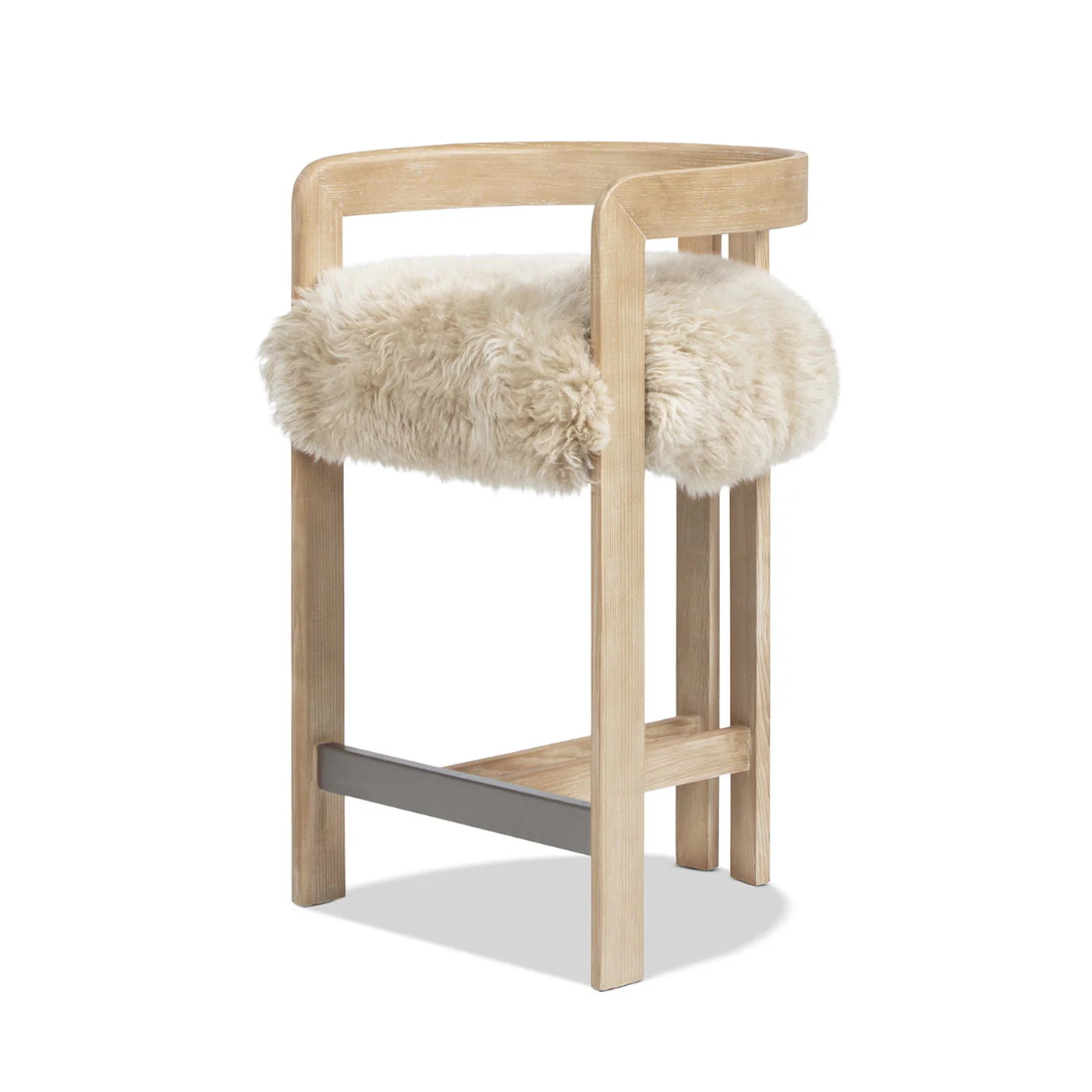 Millwick - Low Back Genuine Fur Counter Stool - Natural Blonde - Image 8