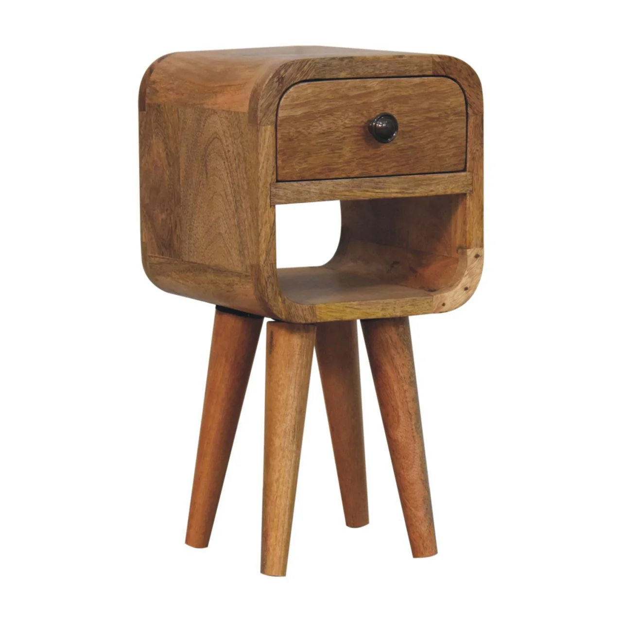 Mini California Curved Nightstand Wth Lower Slot - Image 15