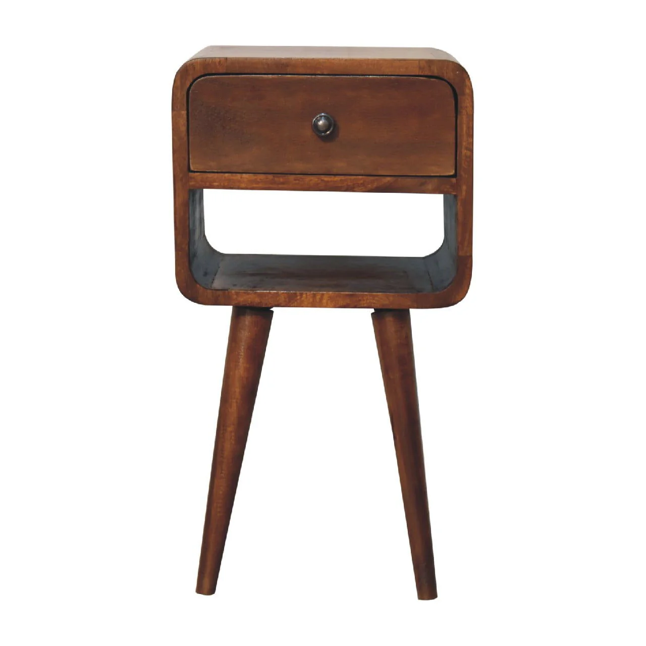 Mini Chestnut Curve Lower Bedside Nifhtstand - Image 15