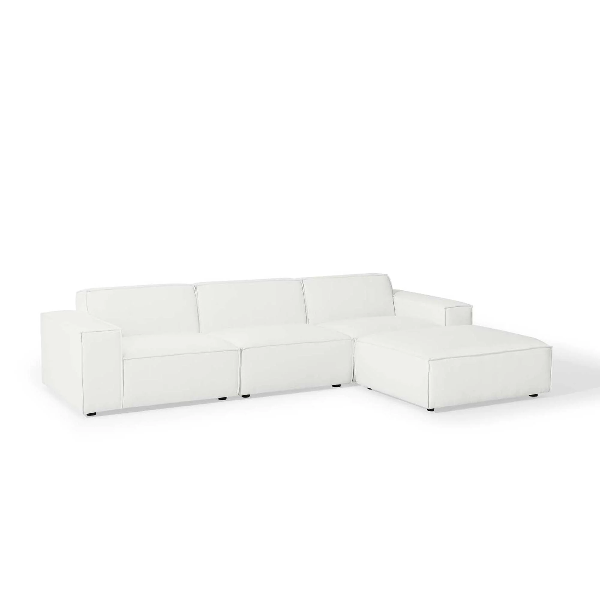 Minimalist 4-Piece Upholstered Fabric Sectional Sofa – 123 Inch - Image 9