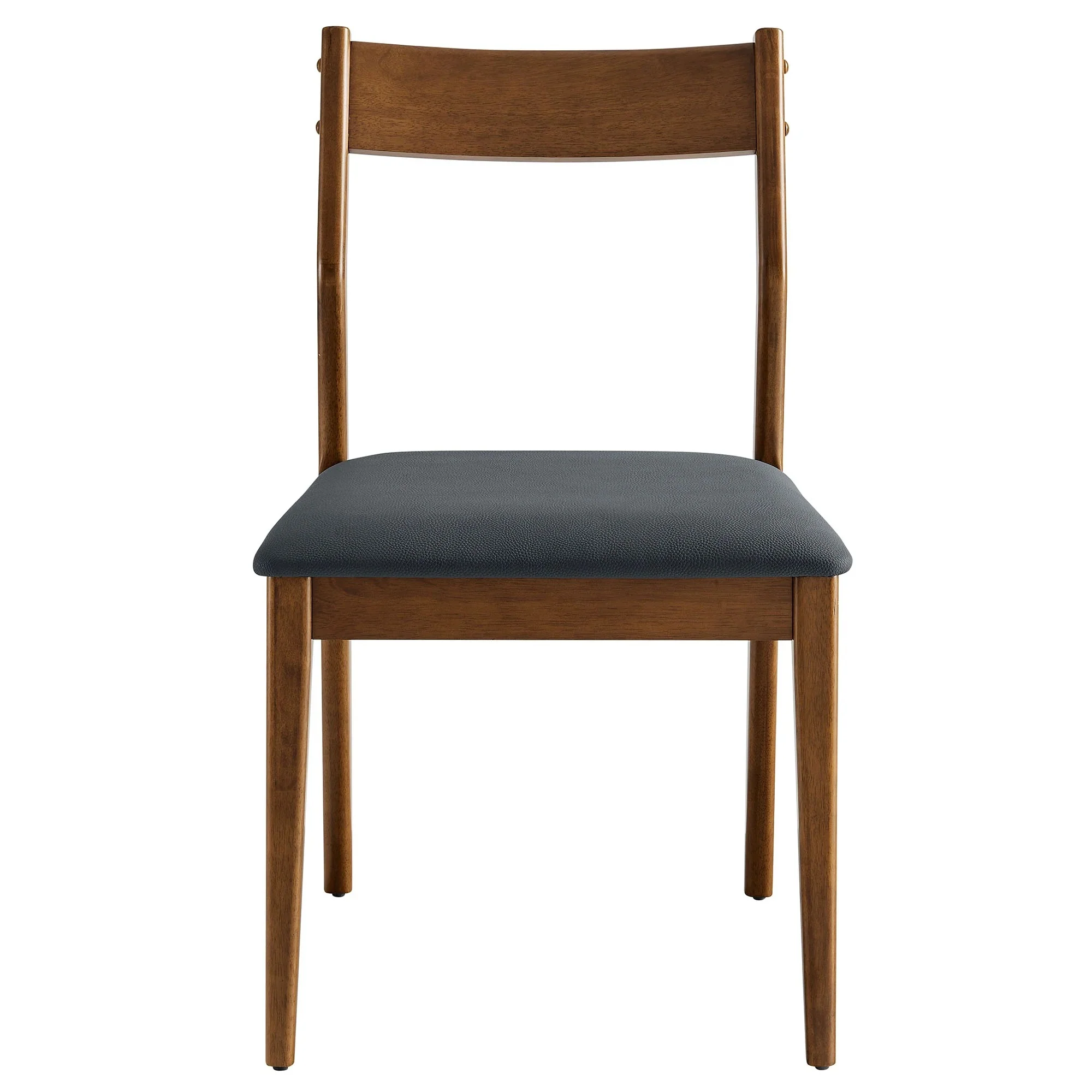 Minimalist Fabric and Wood Dining Side Chairs Set of 2 - Image 5