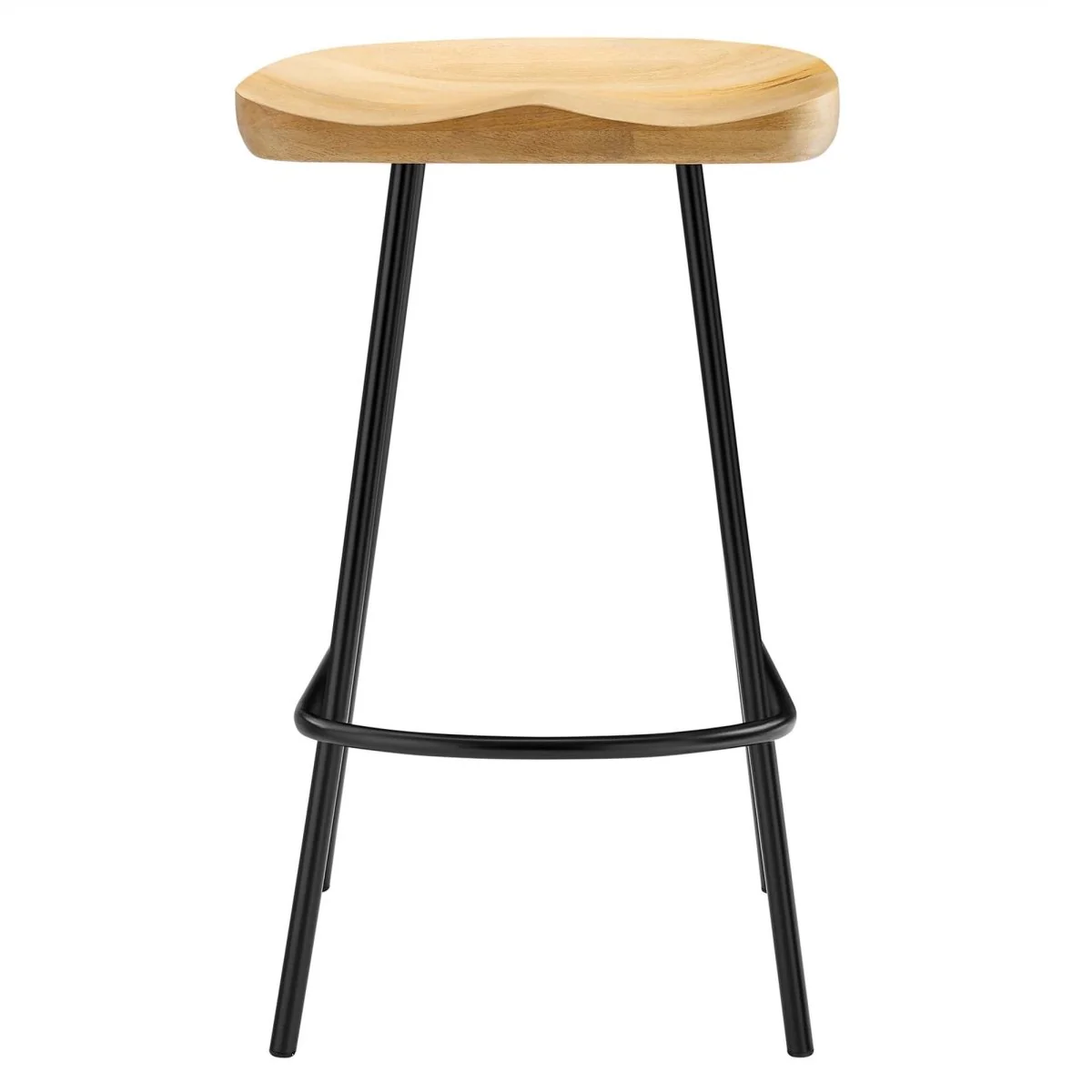 Minimalist Mango Wood Backless Counter Stool Set of 2 - Image 5
