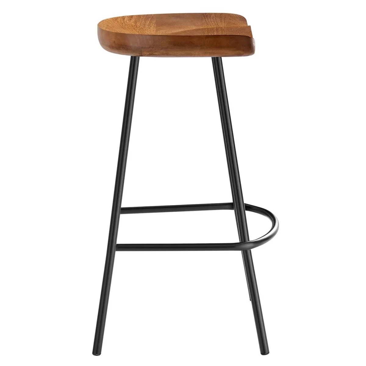 Minimalist Mango Wood Backless Counter Stool Set of 2 - Image 9