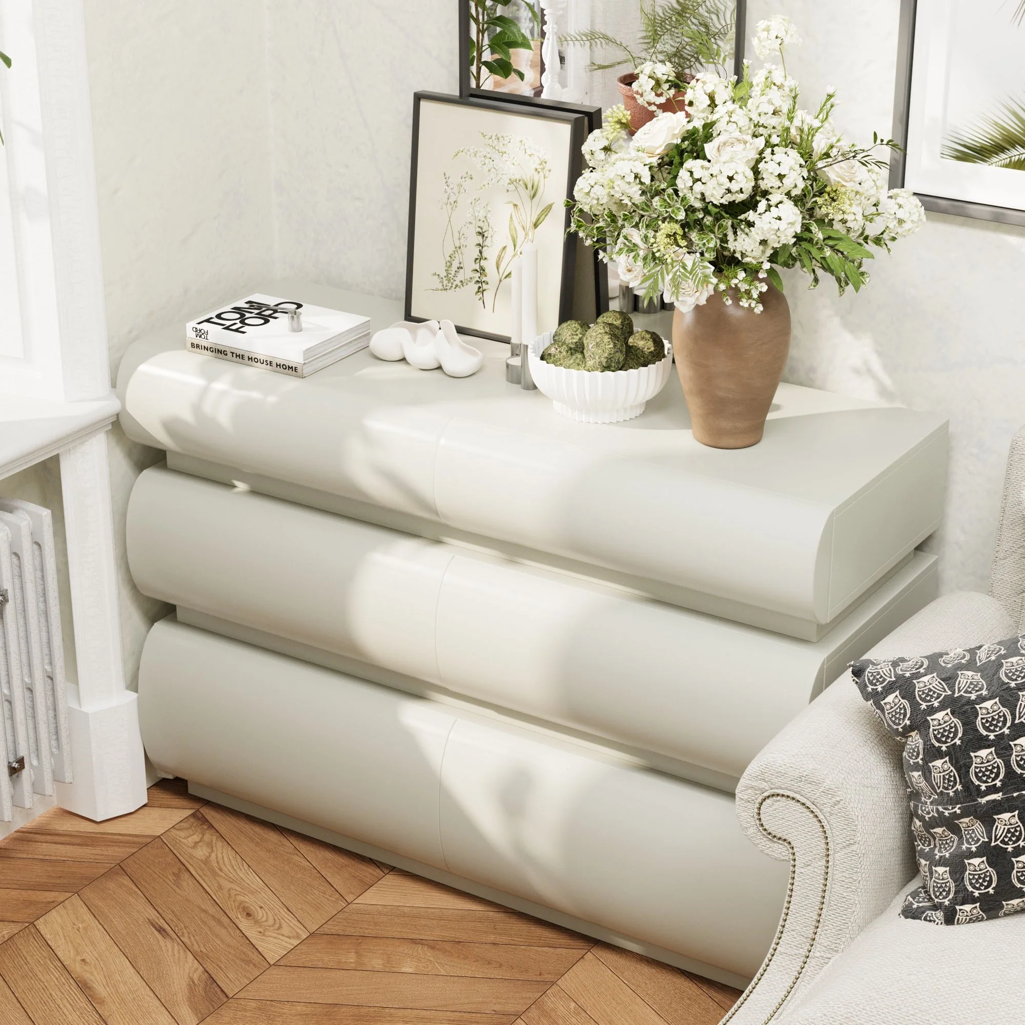 Minimalist Modern 6 Drawer Dresser, Handle Free Design With Wide Storage - Image 11
