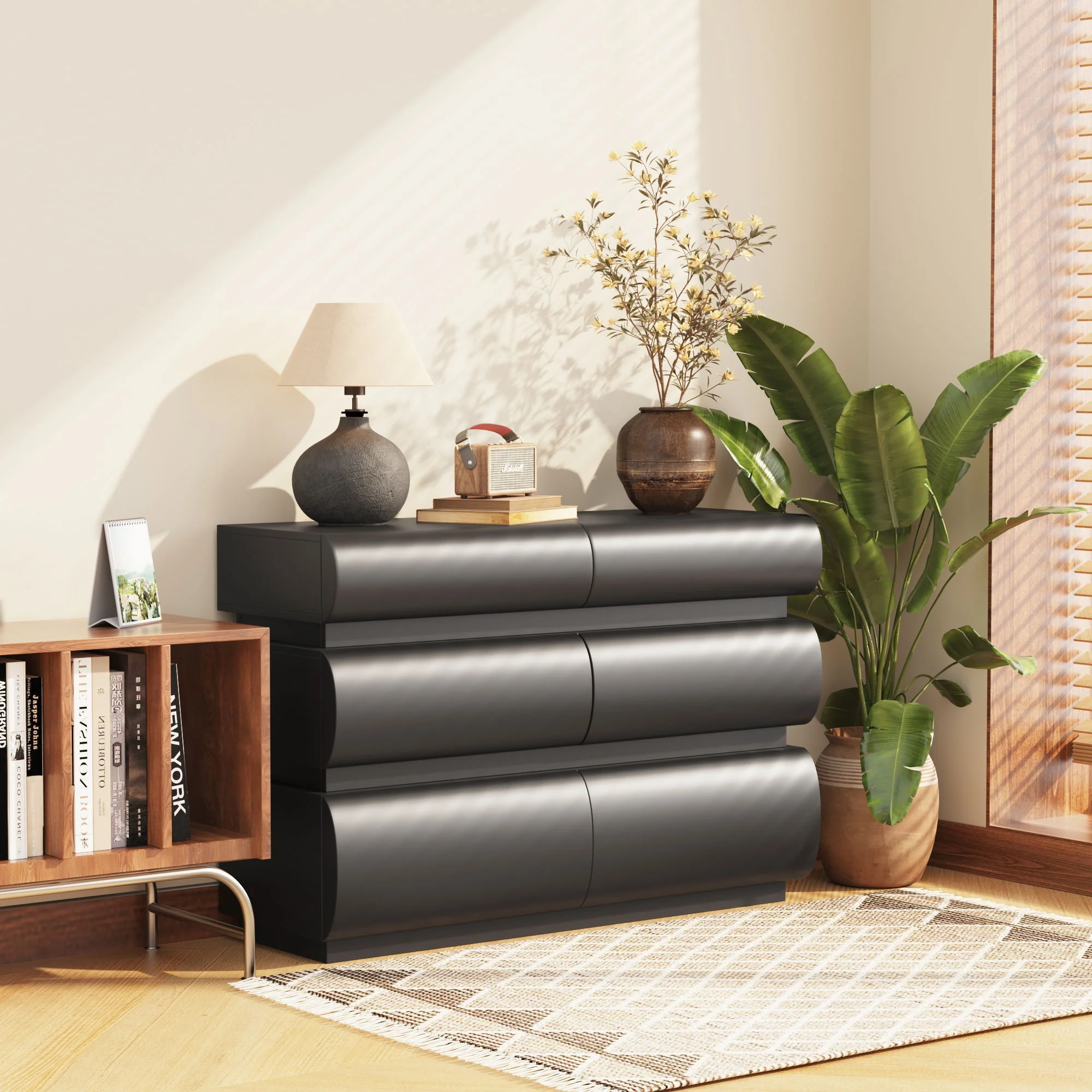 Minimalist Modern 6 Drawer Dresser, Handle Free Design With Wide Storage - Image 15