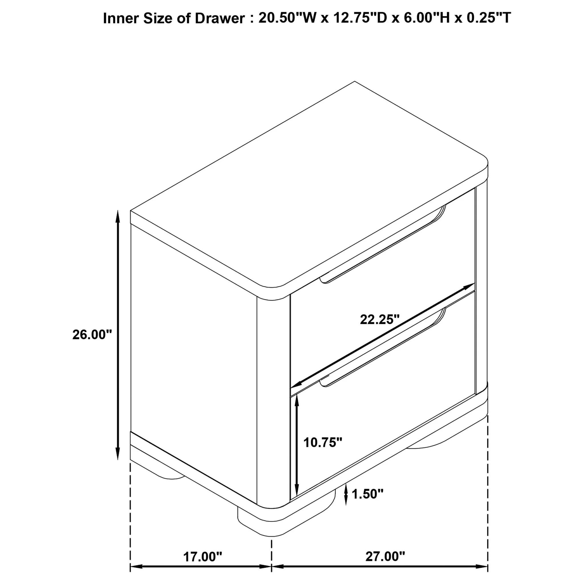 Mirador - 2 Drawer Nightstand Bedside Table - Natural - Image 6
