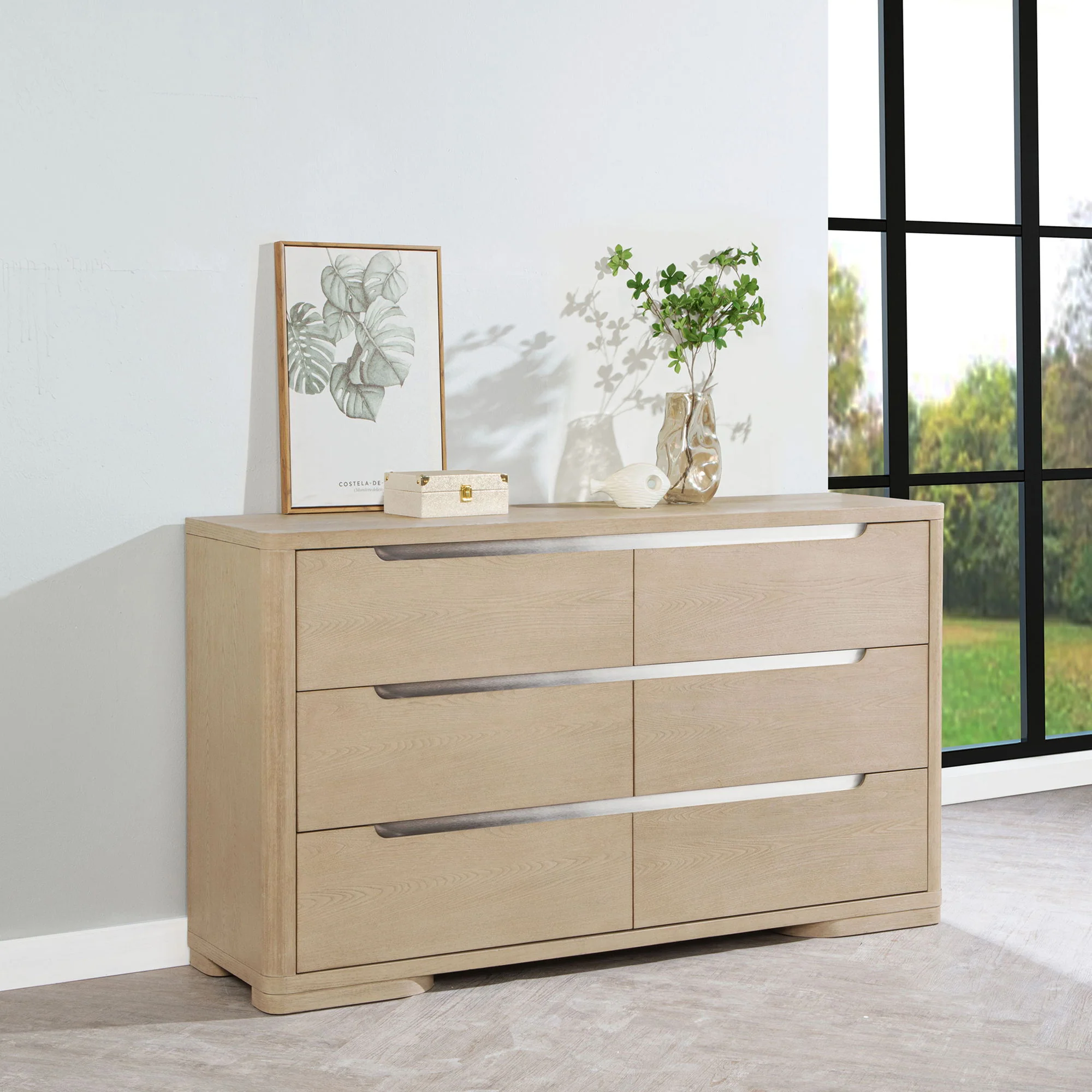 Mirador - 6 Drawer Bedroom Dresser - Natural - Image 3