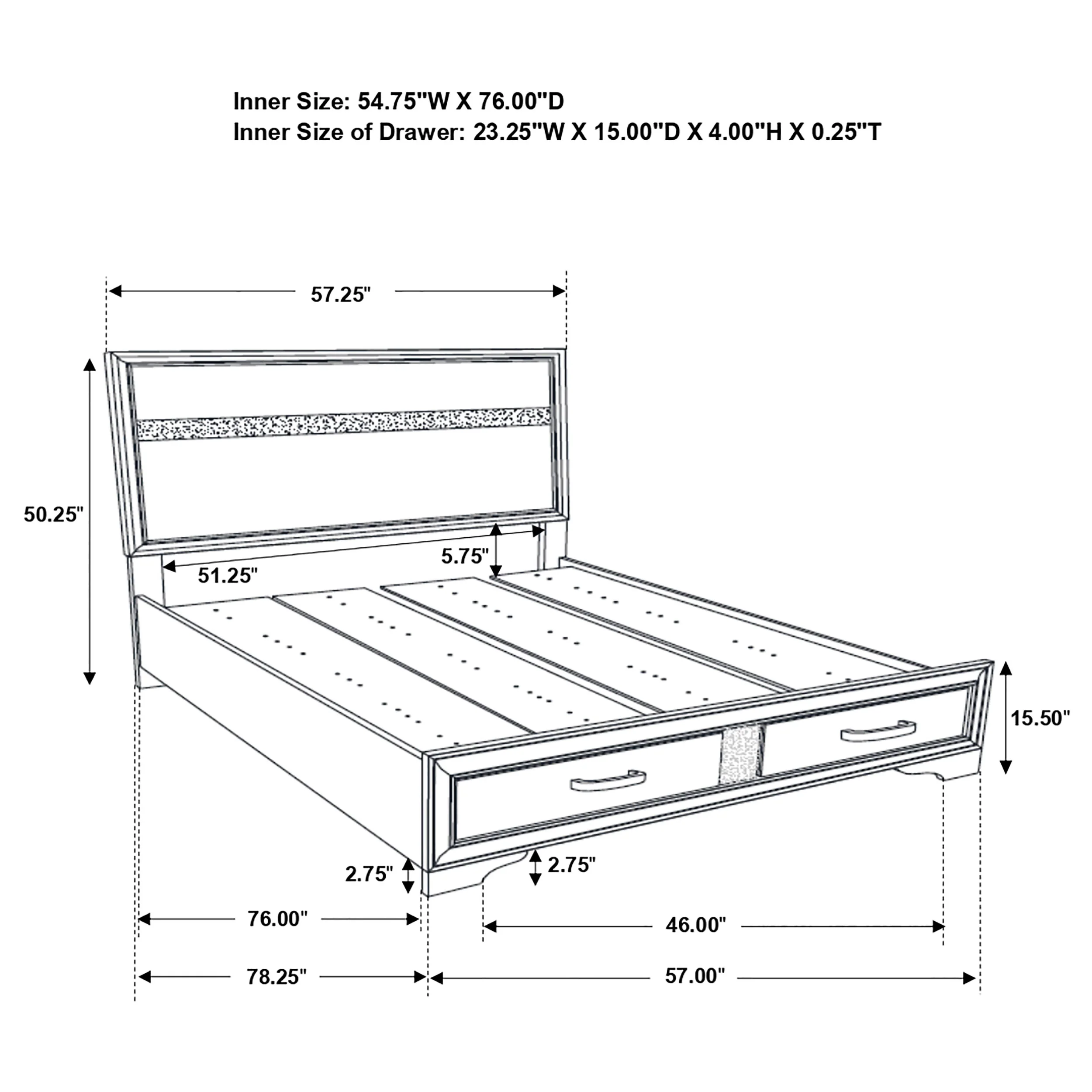 Miranda 51-Inch Wood Full Storage Panel Bed, White - Image 11
