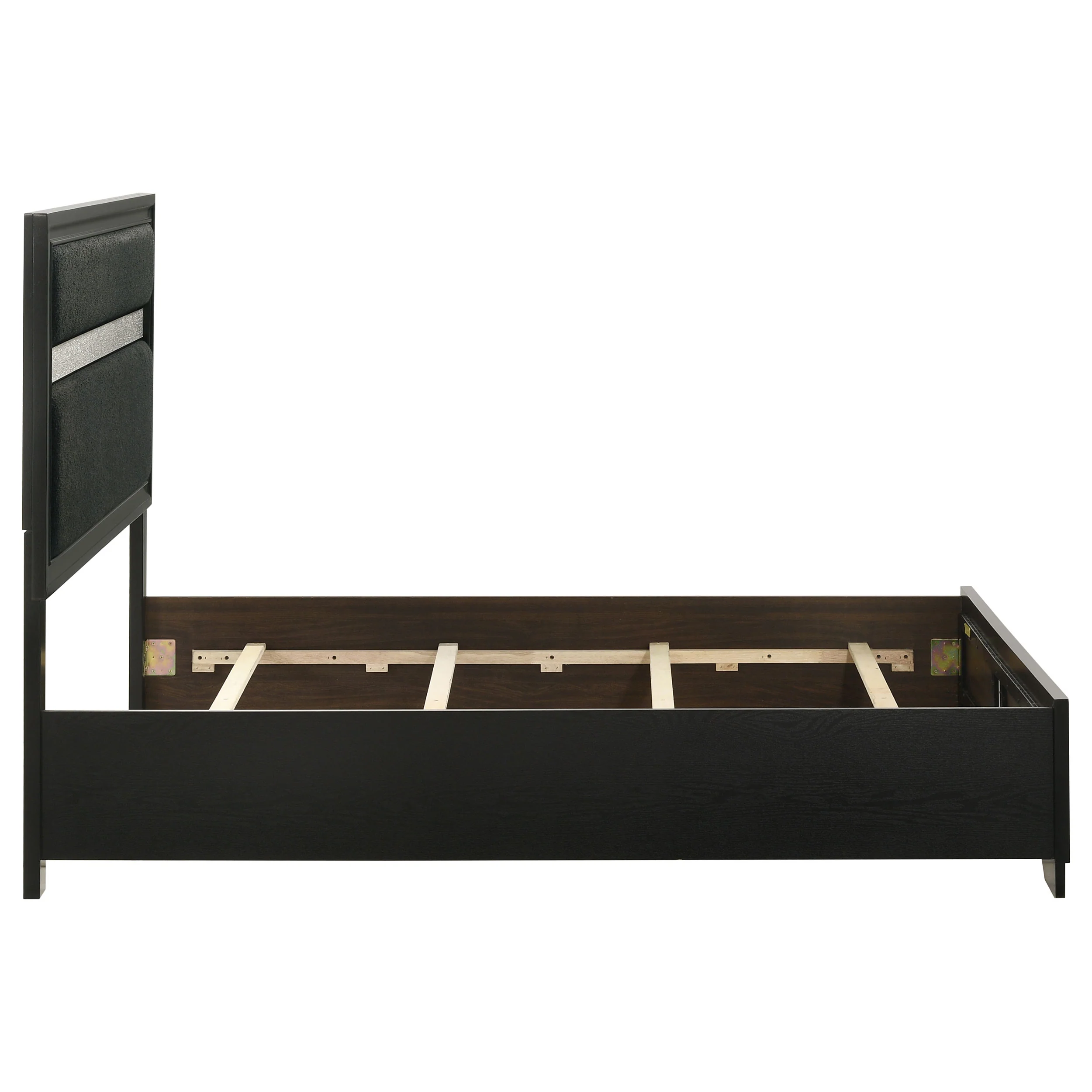 Miranda 54-Inch Upholstered Full Panel Bed, Black - Image 6
