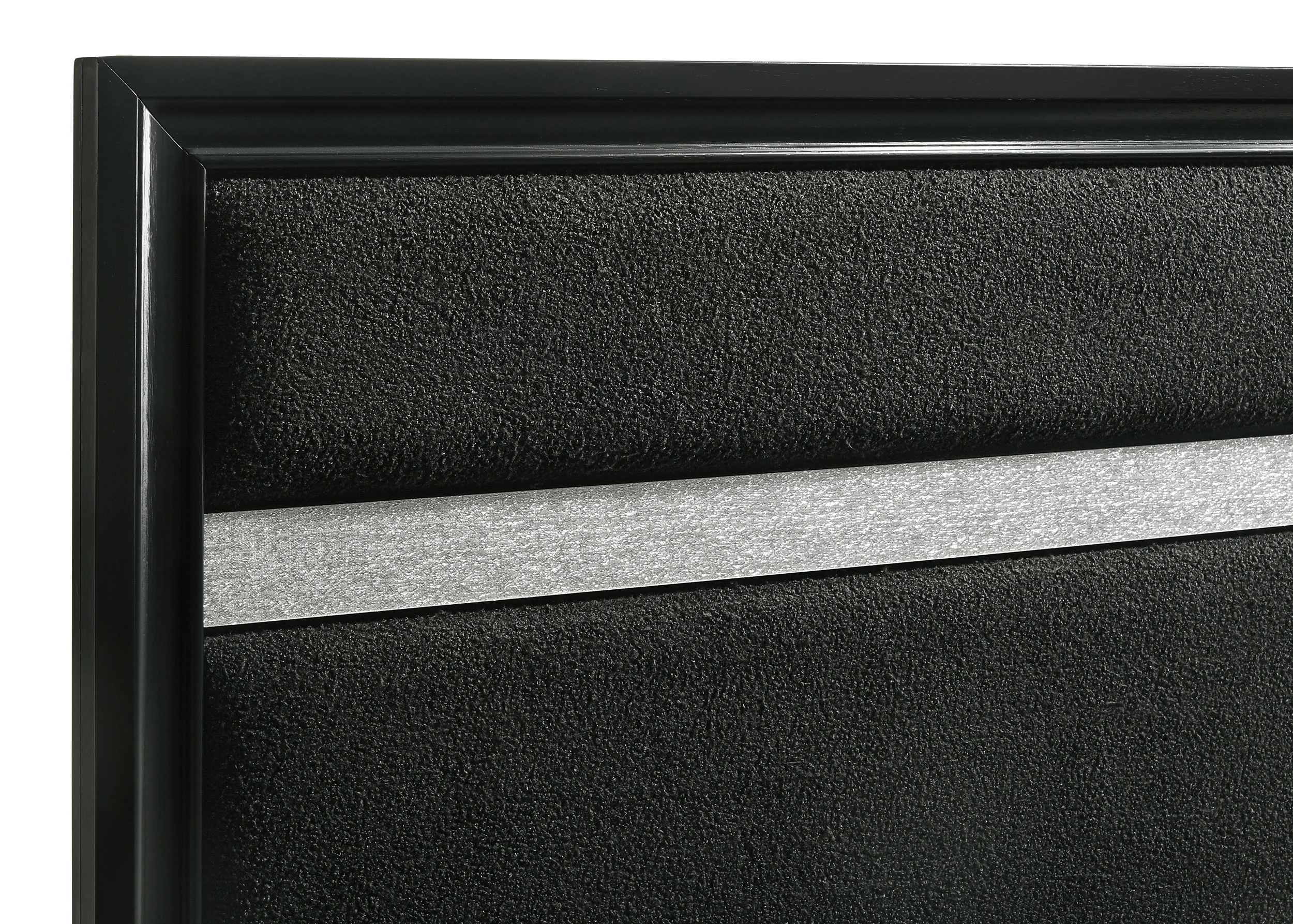 Miranda 54-inch Upholstered Queen Panel Bed Black - Image 5
