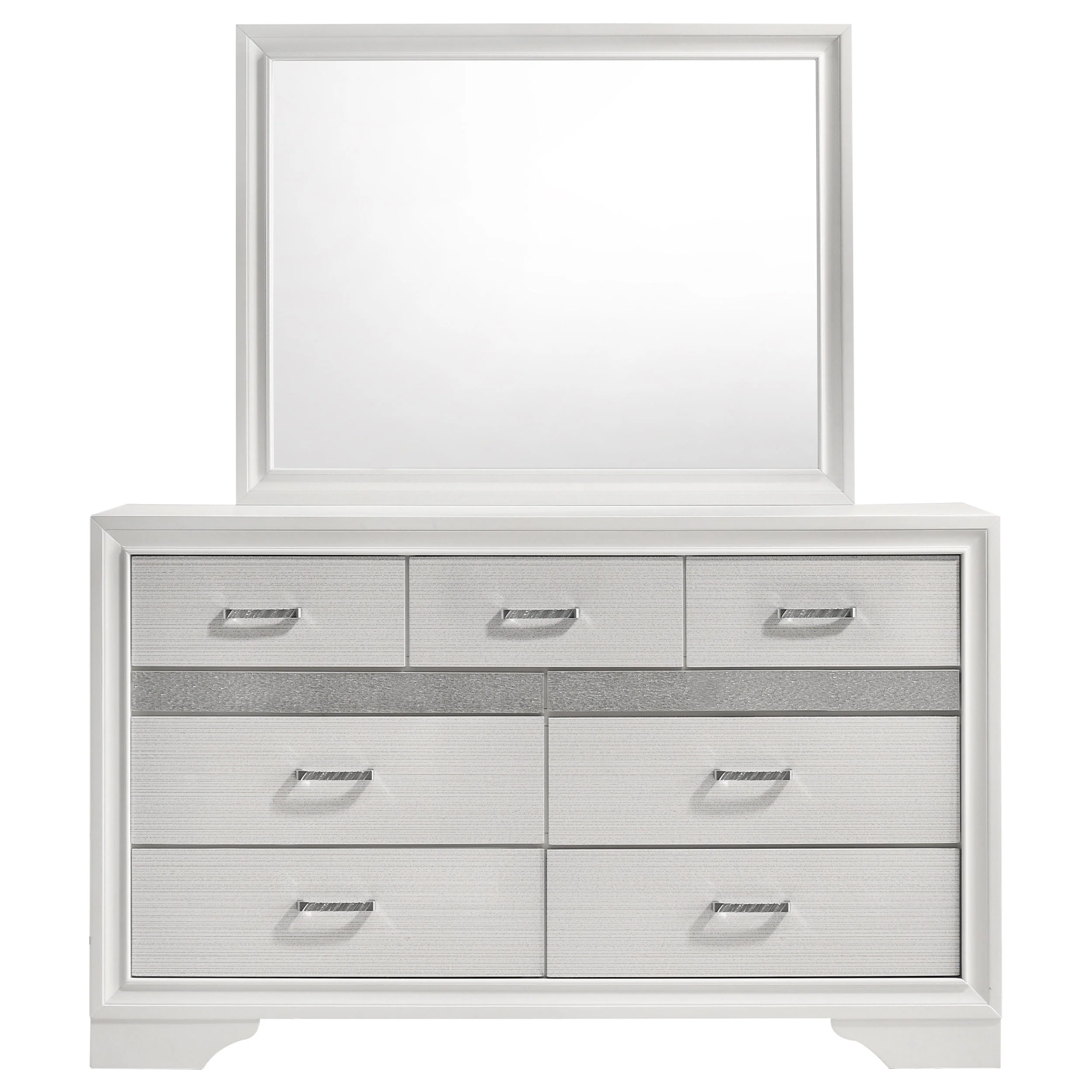 Miranda 7-Drawer Dresser with Mirror, White - Image 3