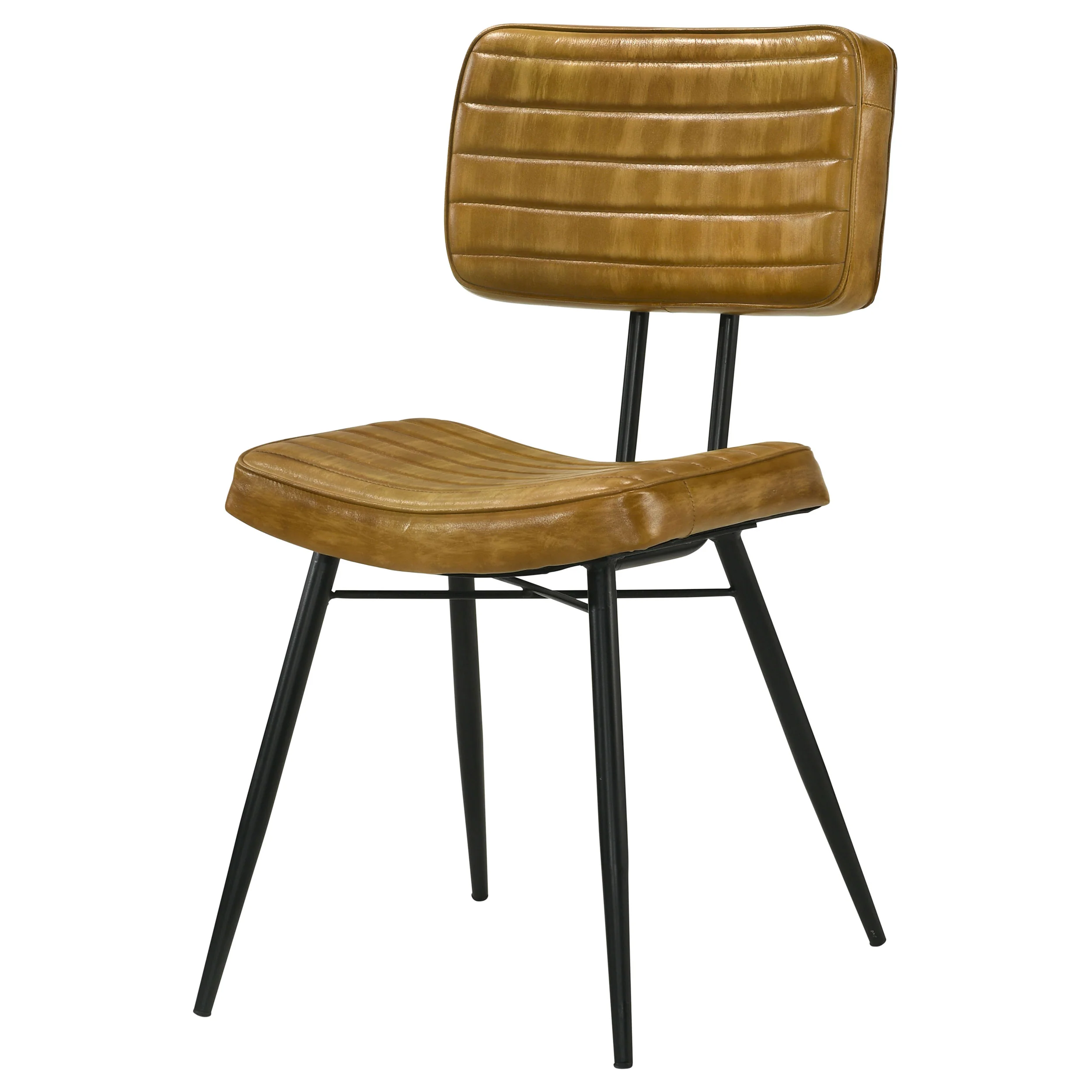 Misty Leather Dining Side Chair Camel, Set of 2 - Image 3