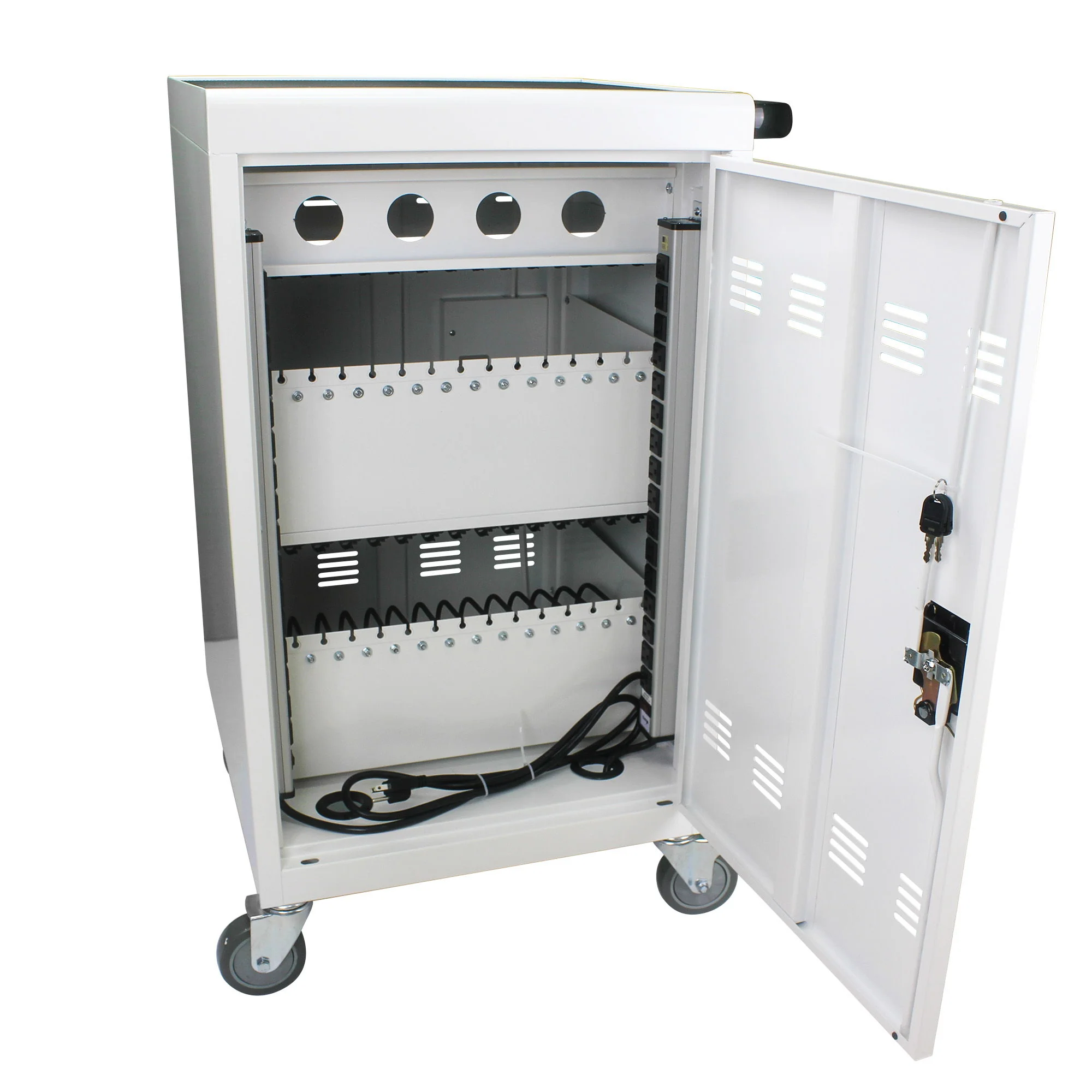 Mobile Charging Cart And Cabinet For Tablets Laptops 30 Device With Combination Lock - Image 7