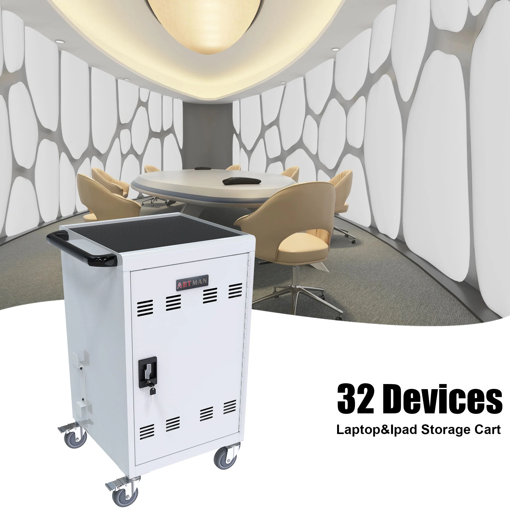 Mobile Charging Cart Station For book, Tablet And Laptop Computer With Power Strip Included - Image 5