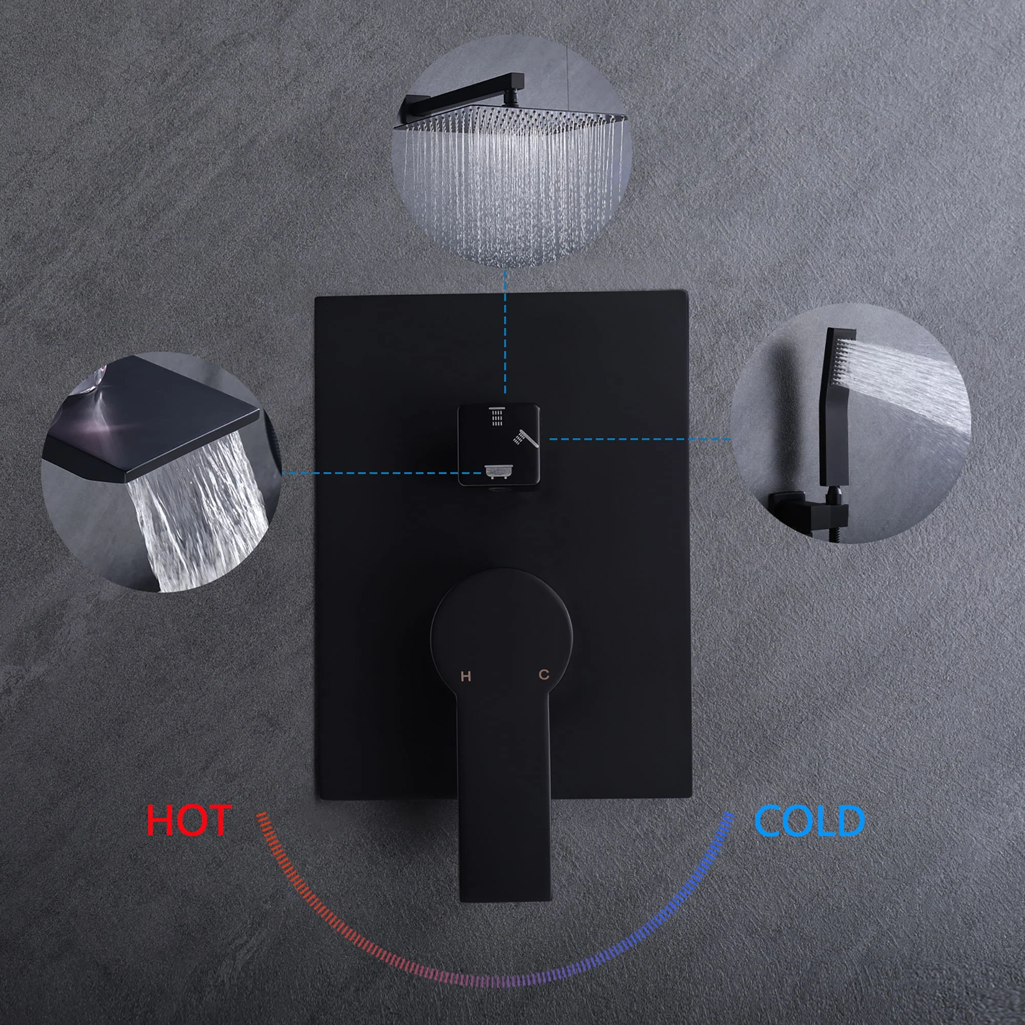 Modern 10" Wall Mounted Rainfall Shower Head System - Image 10