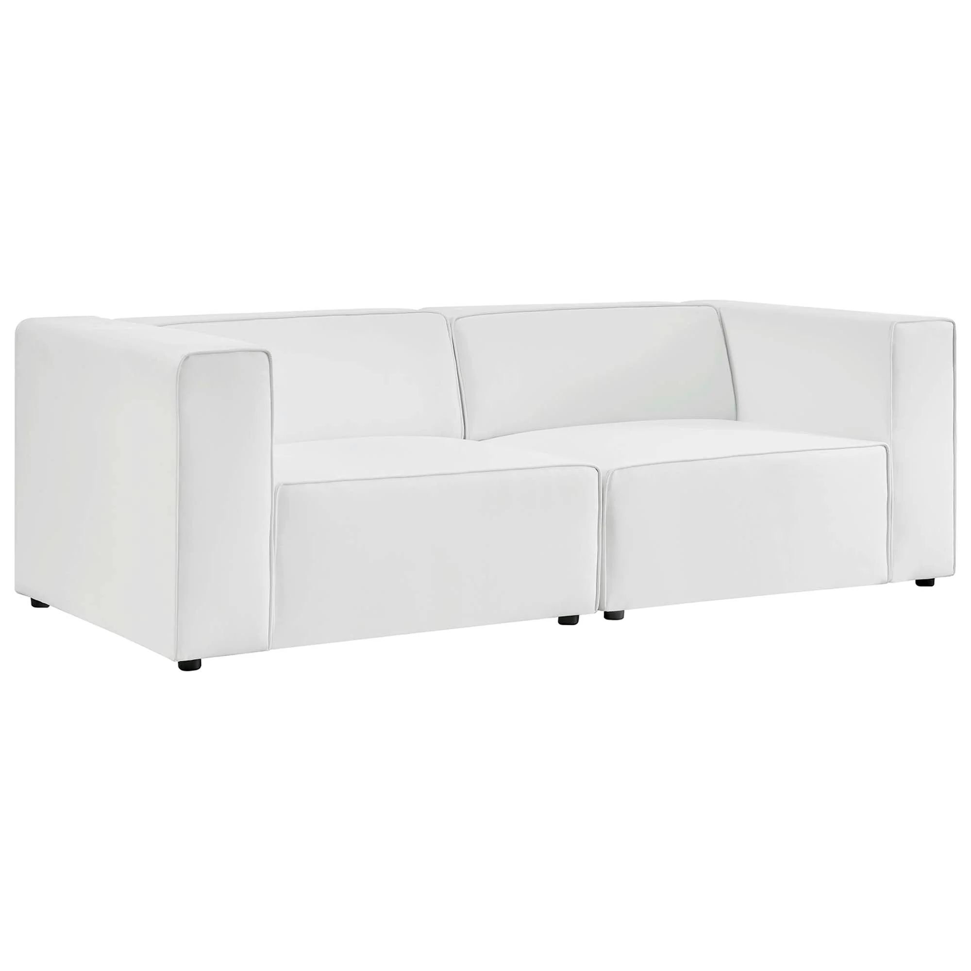 Modern 2-Piece Vegan Leather Sectional Loveseat – 74 Inch - Image 13