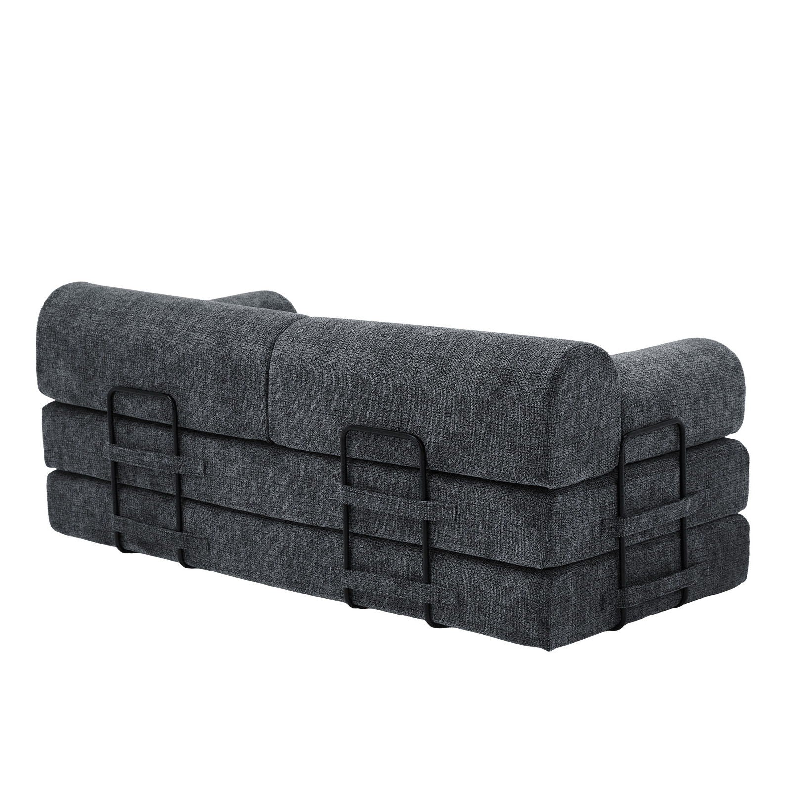Modern 2 Tone Fabric Convertible Sleeper Sofa Bed - Image 12