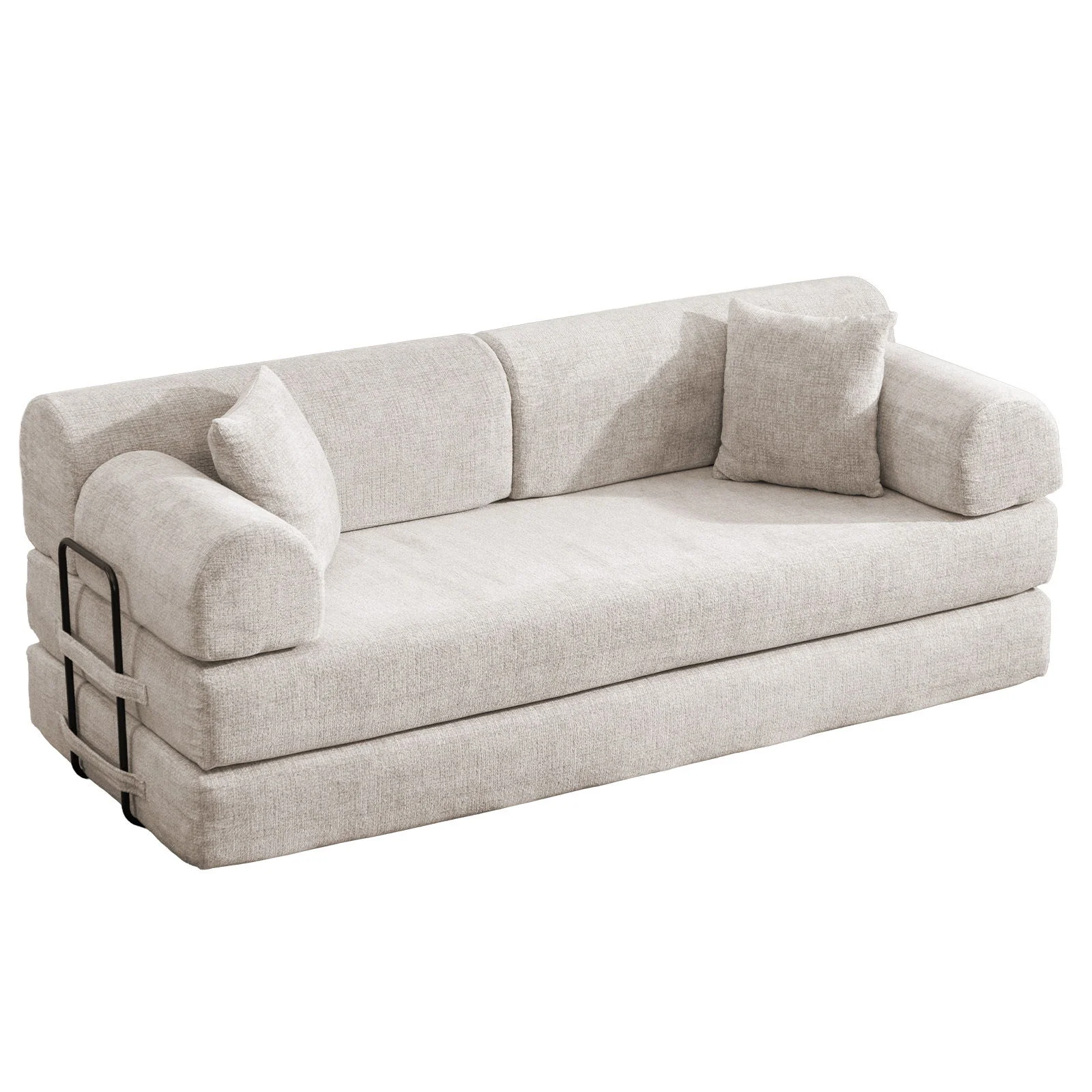 Modern 2 Tone Fabric Convertible Sleeper Sofa Bed - Image 3