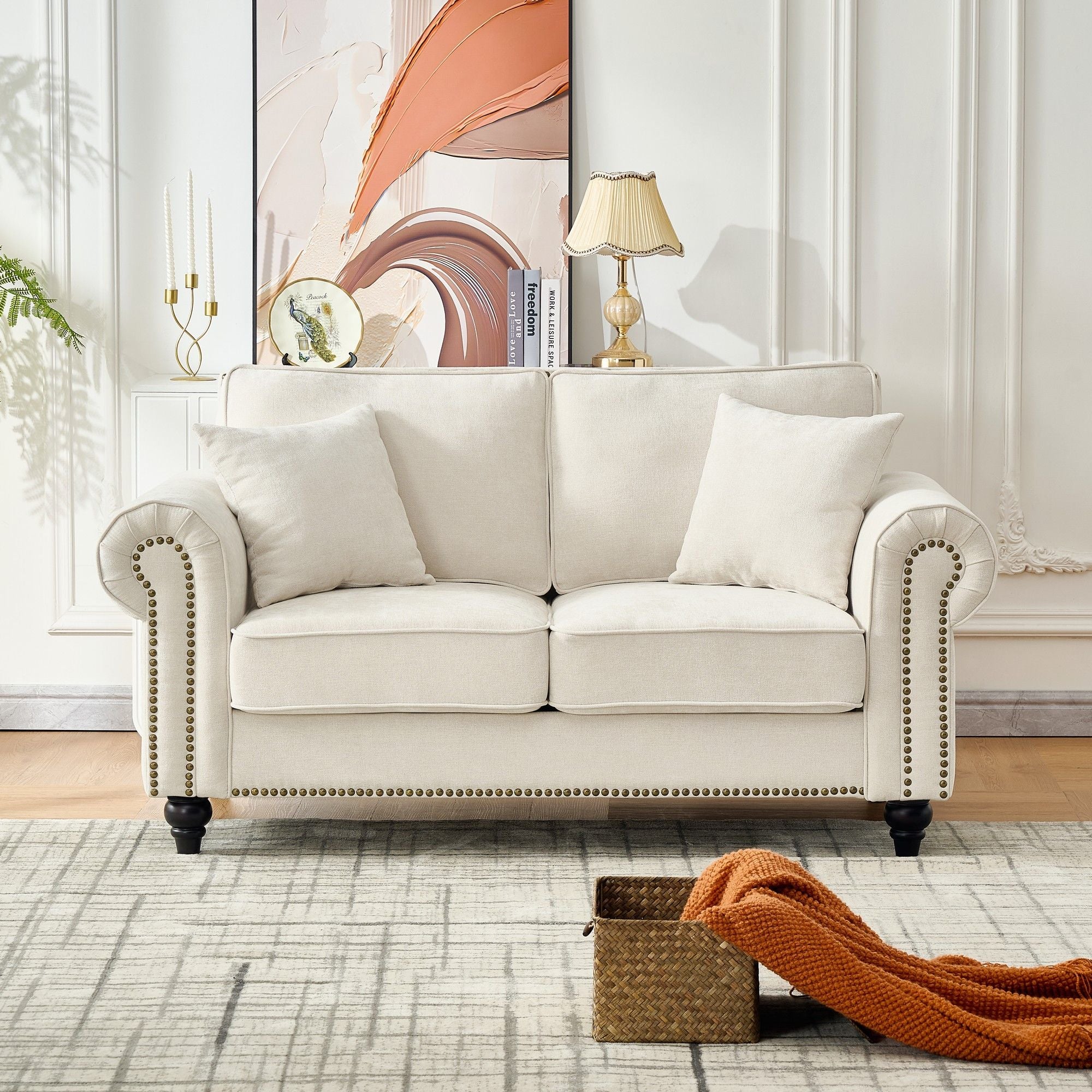 Modern 3 And 2 Seater Sofa With Rolled Arms, Tufted Upholstered Couch - Image 24
