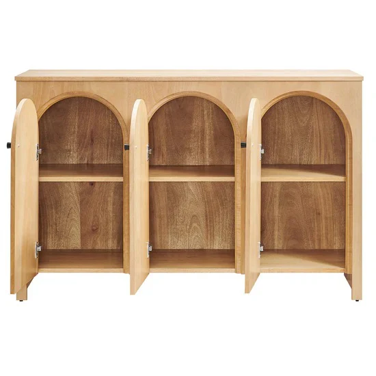 Modern 3-Door Arched Mango Wood Veneer Sideboard – 53 Inch - Image 7