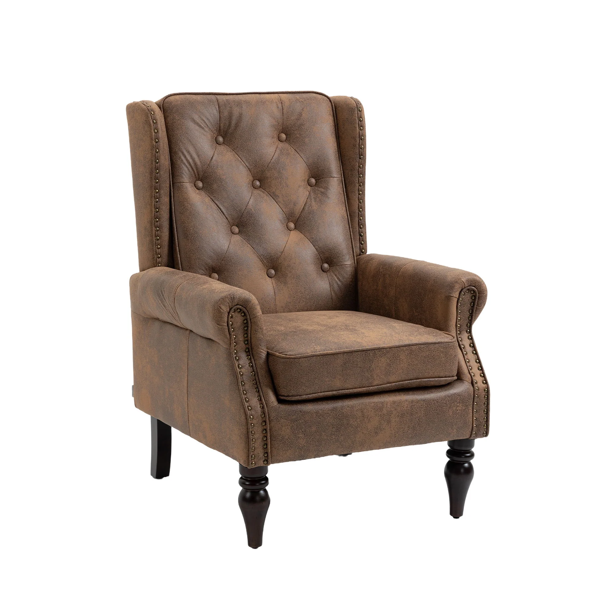 Modern Accent Armchair With Sturdy Wood Legs - Image 2
