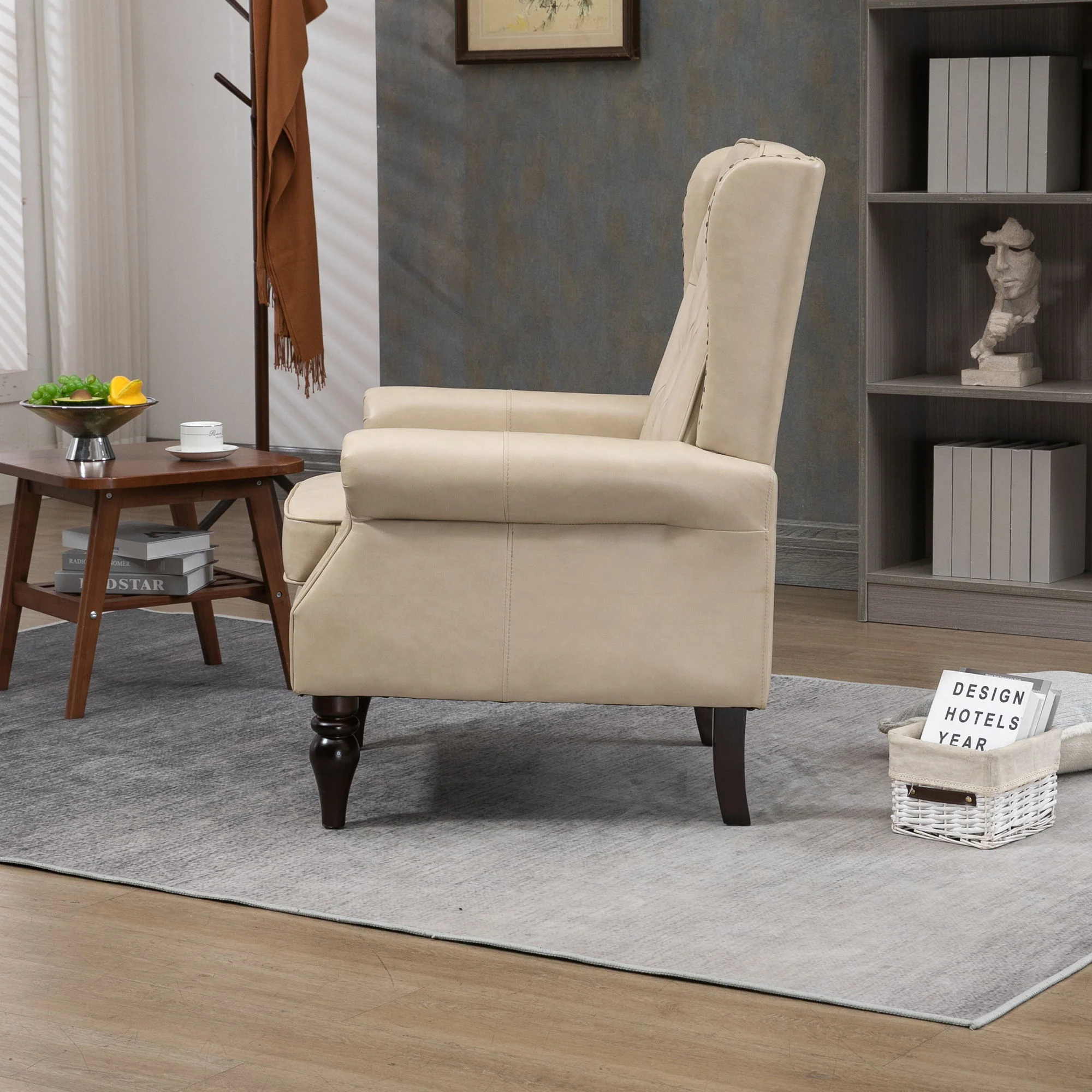 Modern Accent Armchair With Sturdy Wood Legs - Image 7