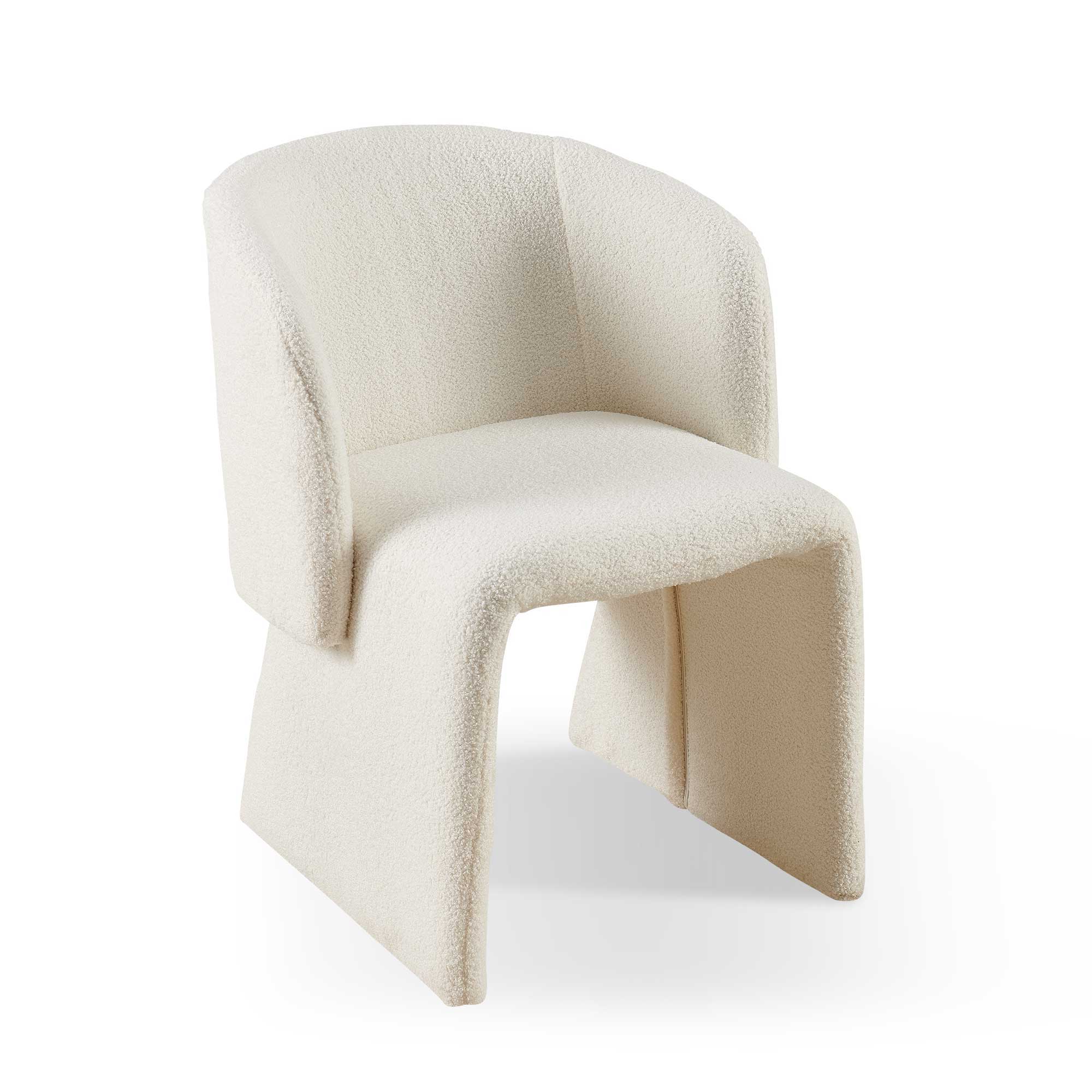 Modern Accent Chair Brown Single Sofa Chair, Upholstered Side Chair Teddy Comfy Chair For Dining Room / Bedroom / Living Room / Reception - Image 3